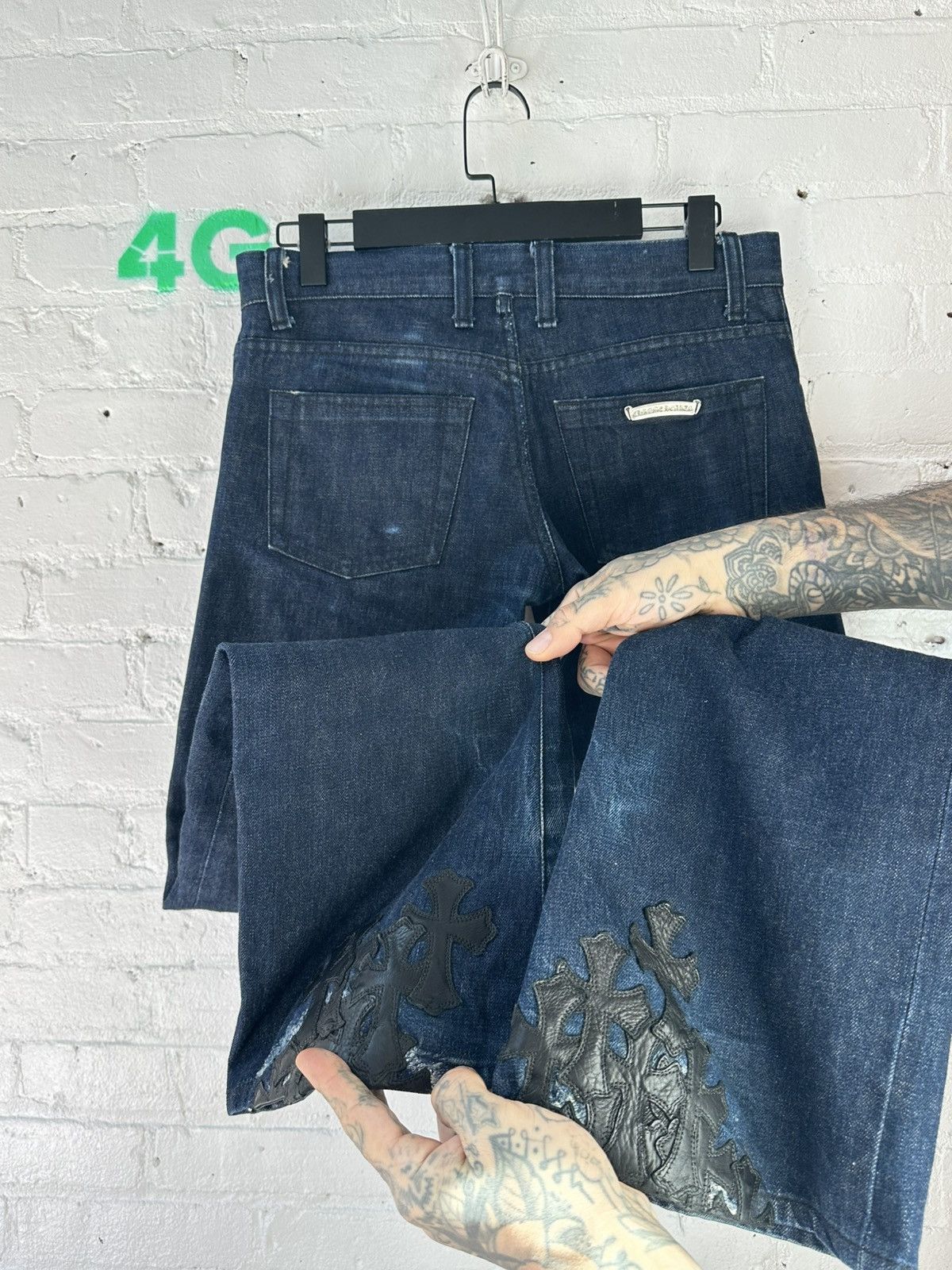 Chrome Hearts CHROME HEARTS 1 OF 1 FLARE PATCH JEANS Size US 31 - 1 Thumbnail
