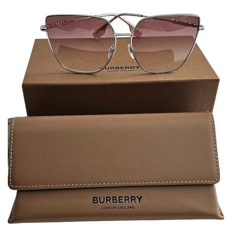 Burberry Burberry BE3143 Alexis Metal Sunglasses in Silver Pink Size ONE SIZE - 1 Thumbnail
