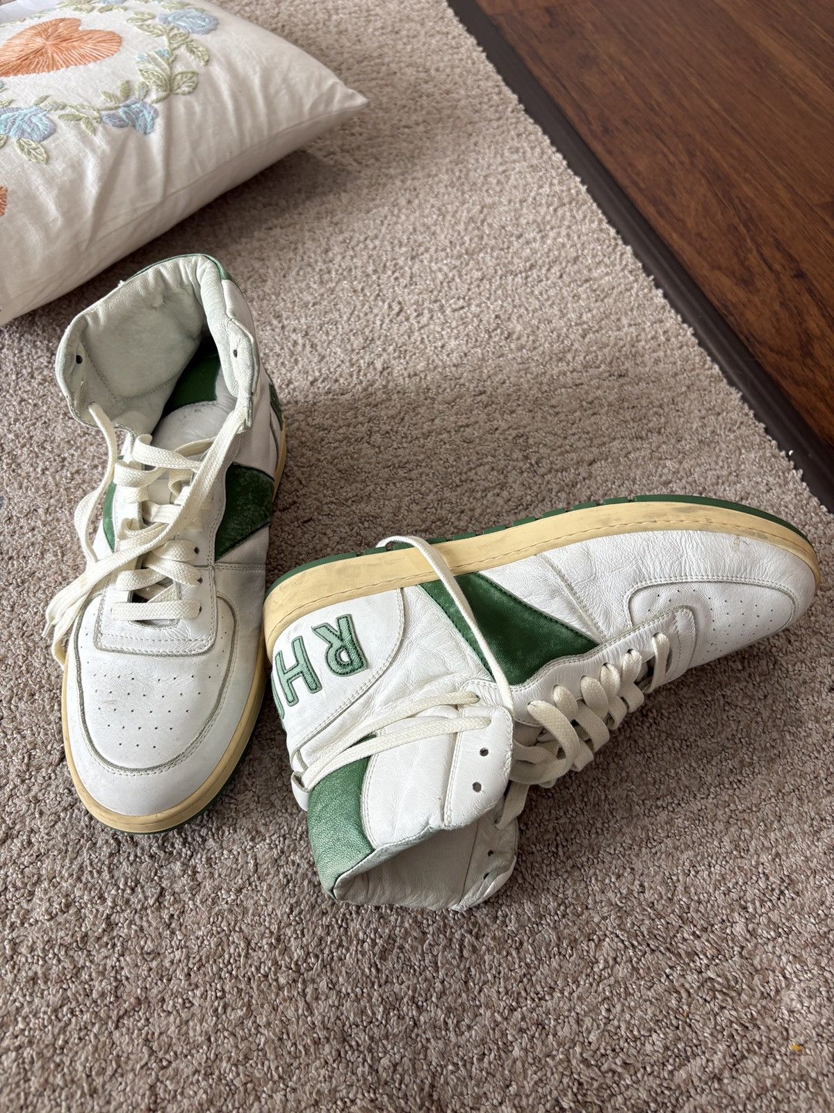 Rhude Rhude Men's White and Green Trainers Size US 9 / EU 42 - 7 Thumbnail