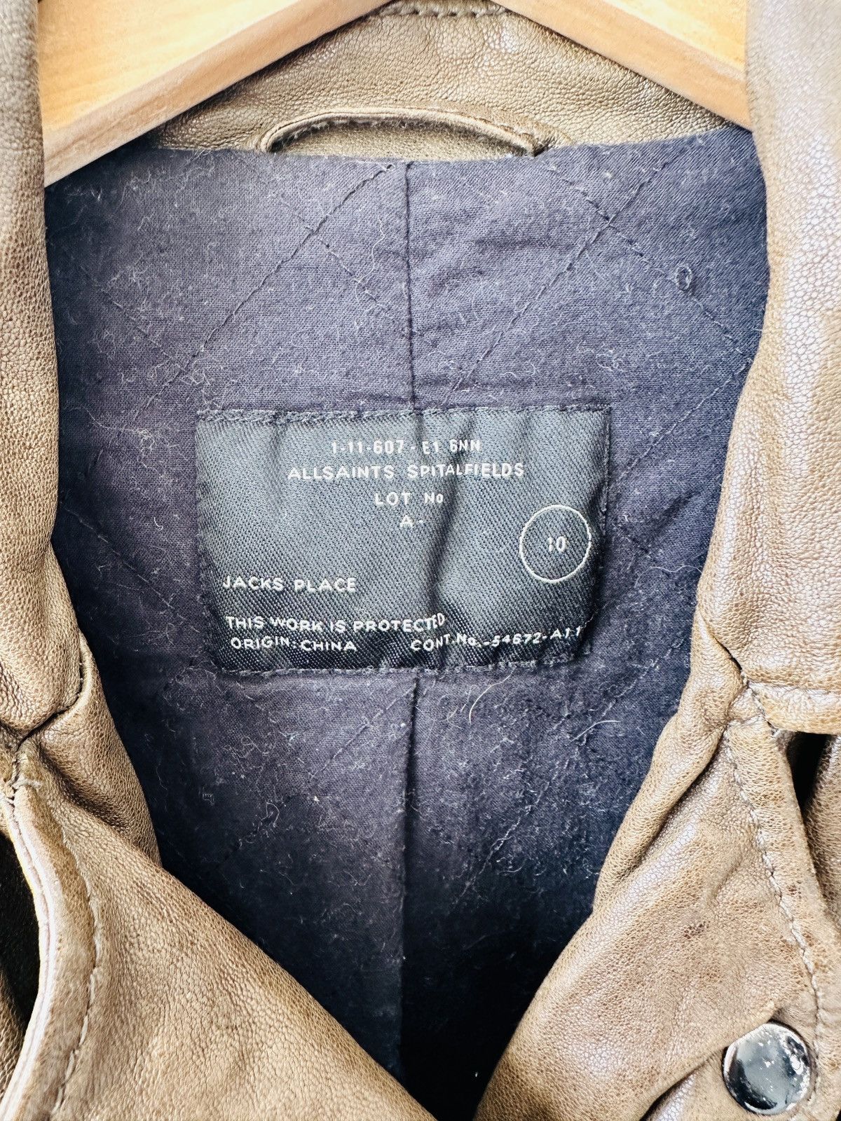 Allsaints AllSaints Spitalfields Biker Leather Jacket Brown - Size 10 Size M / US 6-8 / IT 42-44 - 7 Thumbnail
