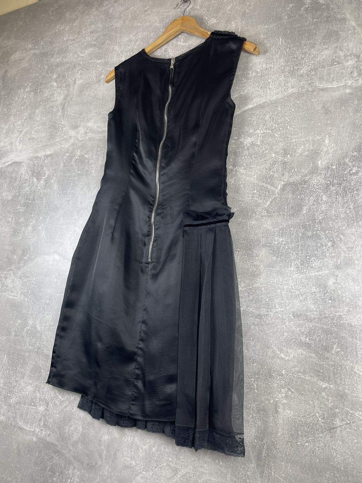 Dolce & Gabbana Dolce & Gabbana Black Silk Asymmetric Pleated Cocktail Dress Size S / US 4 / IT 40 - 8 Thumbnail