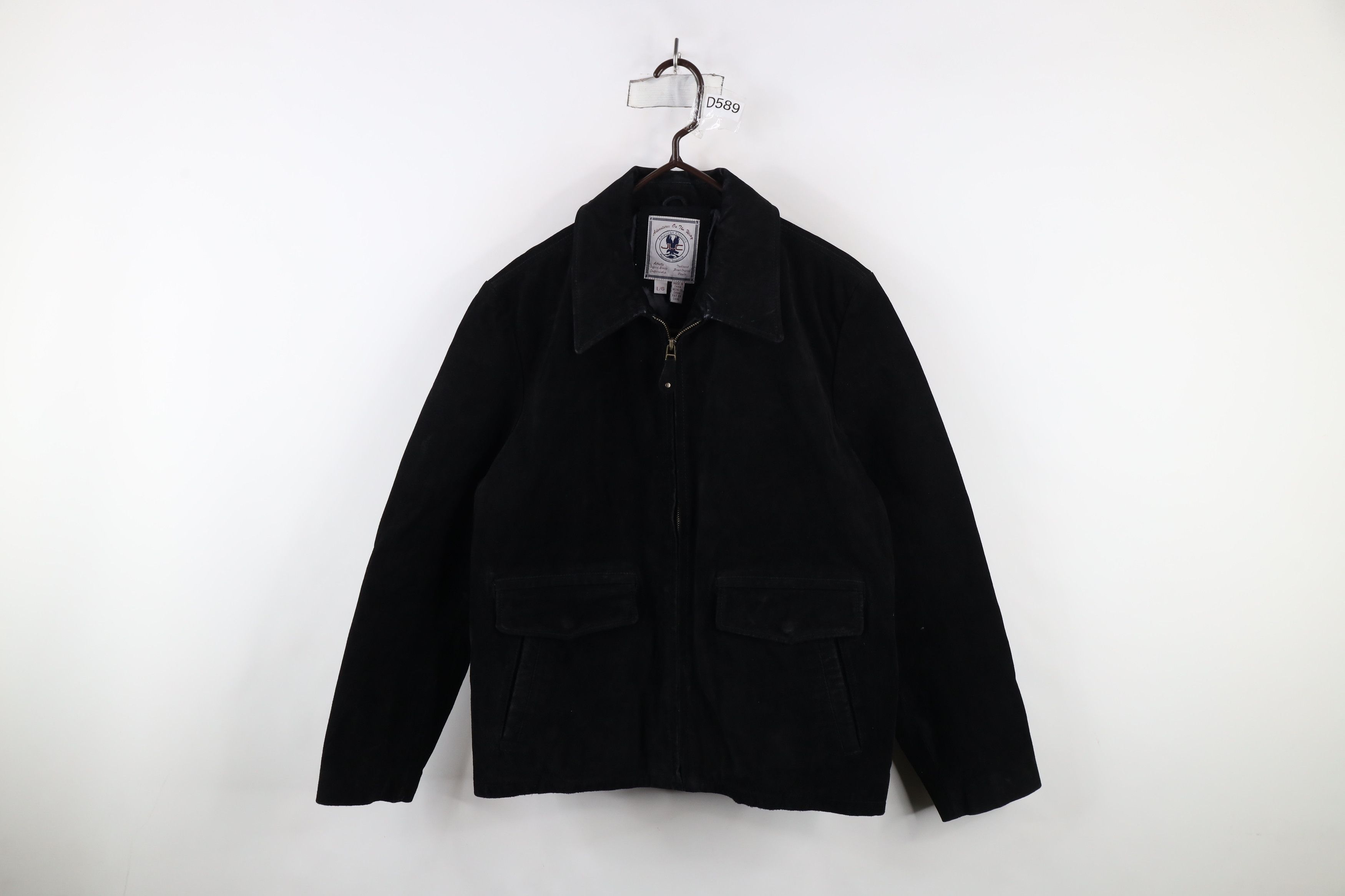 Vintage 90s Streetwear Quilted Suede Leather Jacket Black