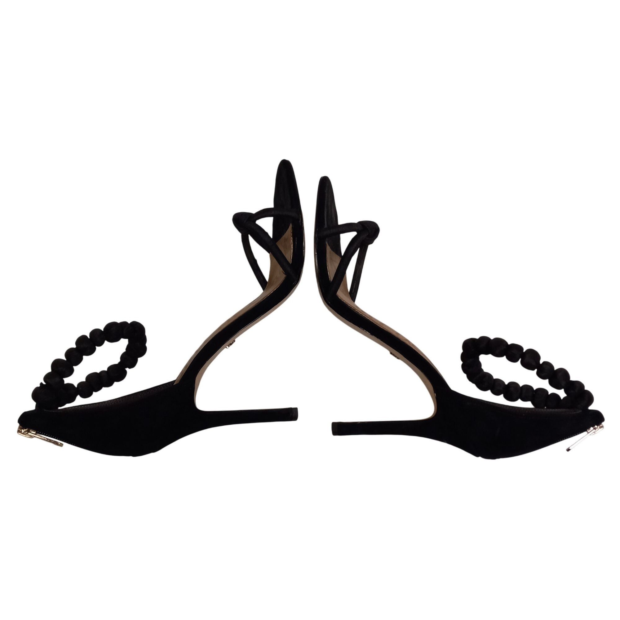 Sam Edelman Sam Edelman size 10 Aria Stiletto Black Suede Ankle Strap Hi Size US 10 / IT 40 - 3 Thumbnail