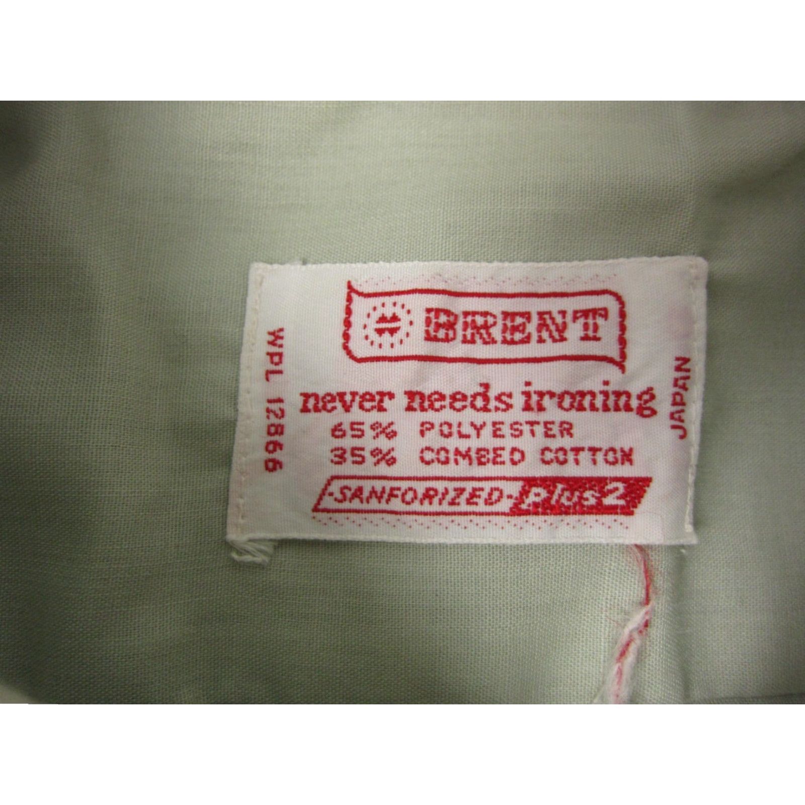 Vintage VINTAGE Brent Shirt Mens 15 Green 60s 50s Made in Japan Disco Leisure Shirt Size US M / EU 48-50 / 2 - 4 Thumbnail