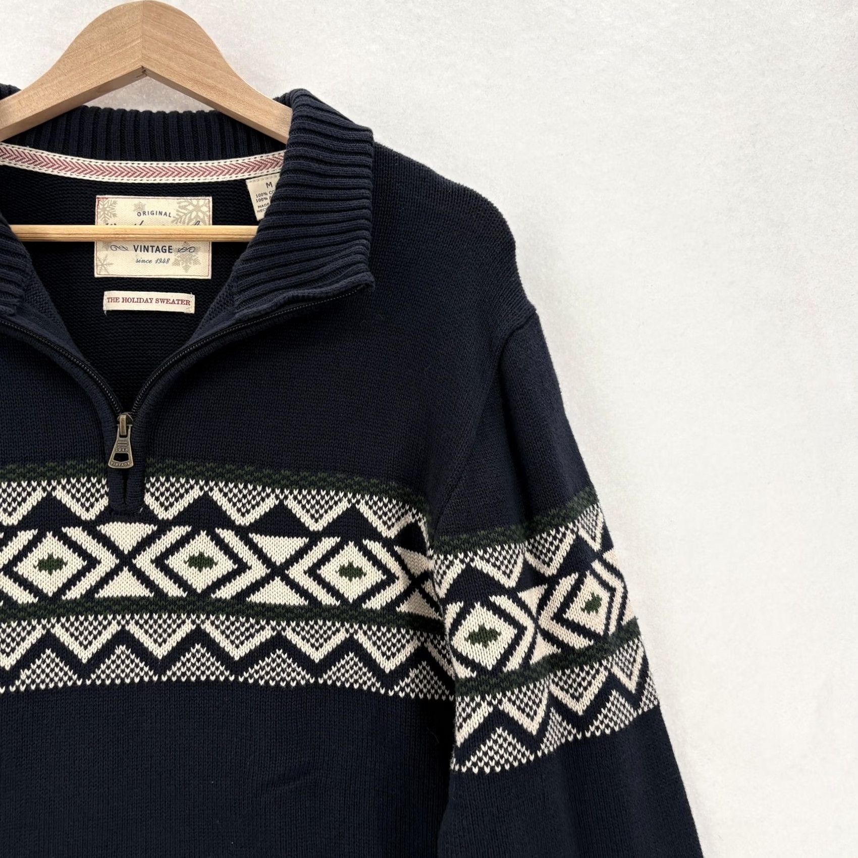 Weatherproof Weatherproof Vintage Sweater Mens M Blue Cotton 1/4 Zip Fair Isle Christmas Knit Mock Neck Long Sleeve Pullover Casual Holiday Mens Size US M / EU 48-50 / 2 - 2 Thumbnail