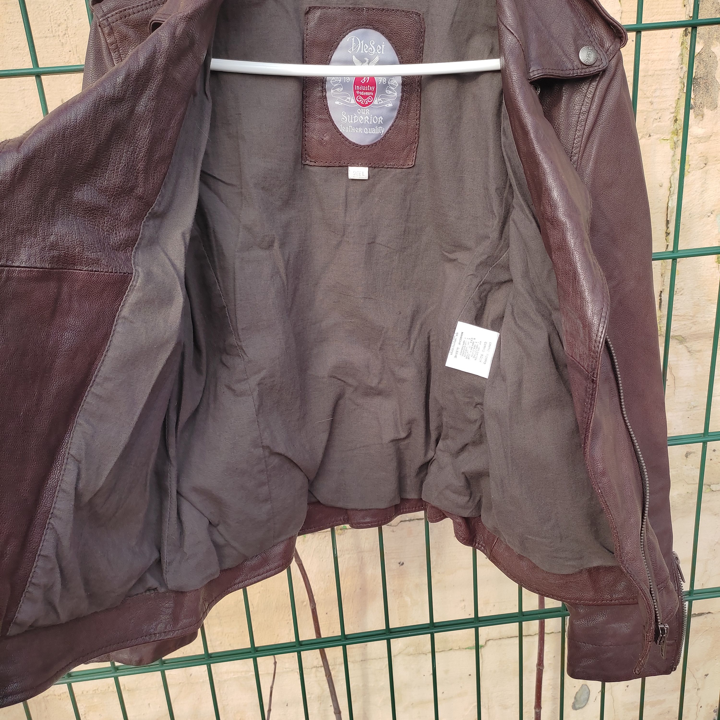 Diesel Diesel womens leather biker vintage jacket Size L / US 10 / IT 46 - 16 Thumbnail