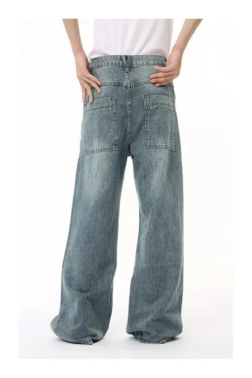 Japanese Brand Wide-leg loose washed jeans Size US 33 - 3 Thumbnail