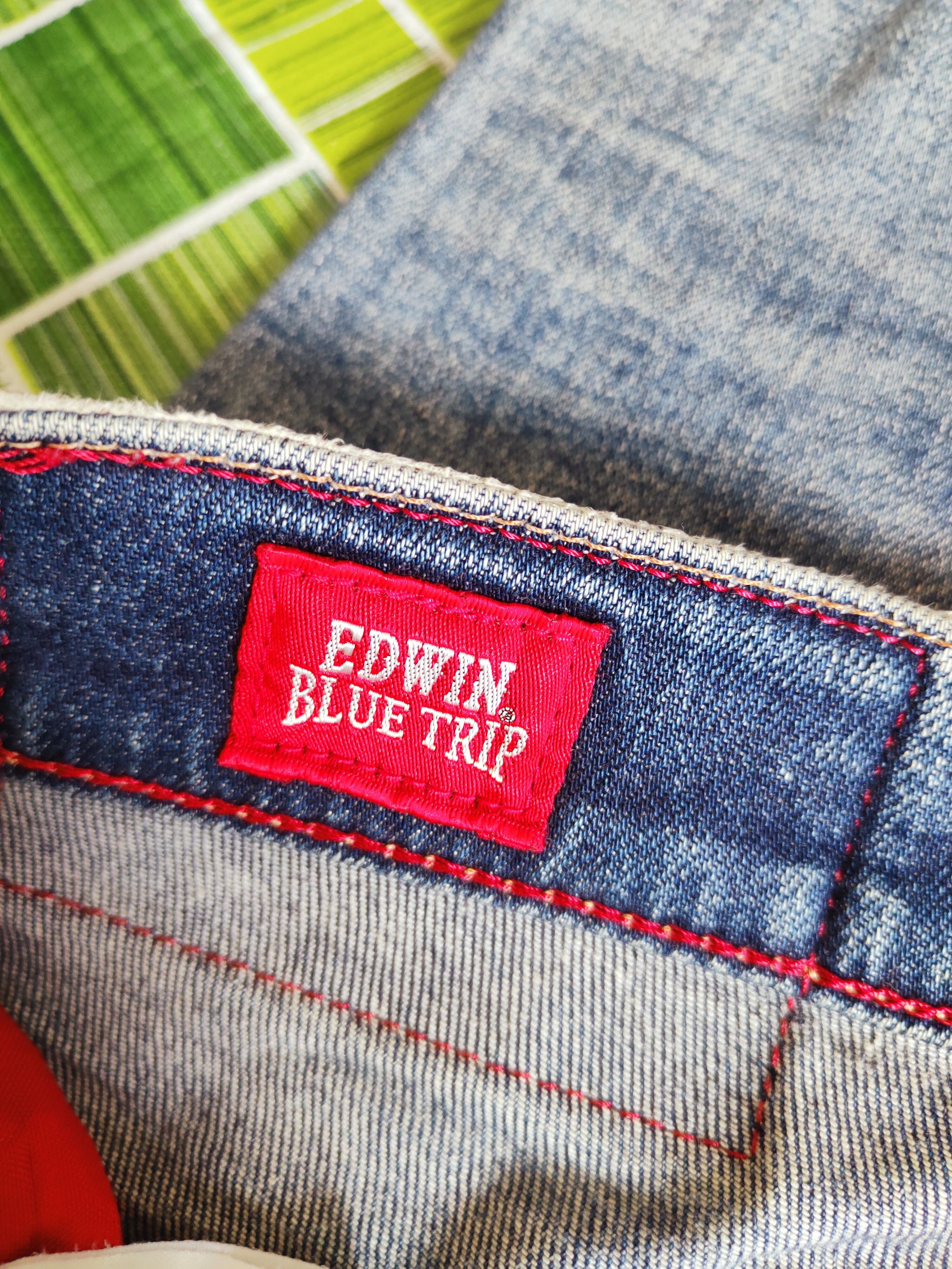 Edwin Edwin Blue Faded Distressed Ripped Jeans #S2737 Size US 33 - 17 Thumbnail