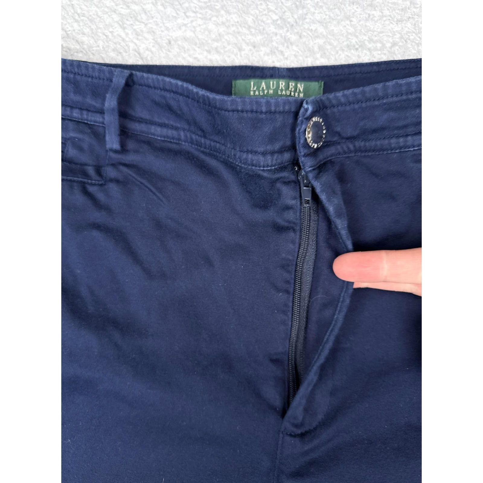 Ralph Lauren Lauren Ralph Lauren Shorts Womens 36x10 Navy Blue Chino Flat Front Pockets Size 25" / US 0 / IT 36 - 6 Thumbnail