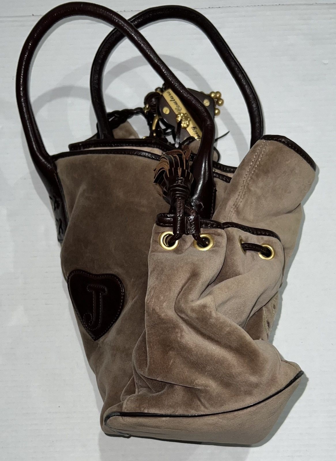 Juicy Couture Vintage Juicy Couture Handbag PurseTote Brown Velour Bag Y2k Size ONE SIZE - 6 Thumbnail