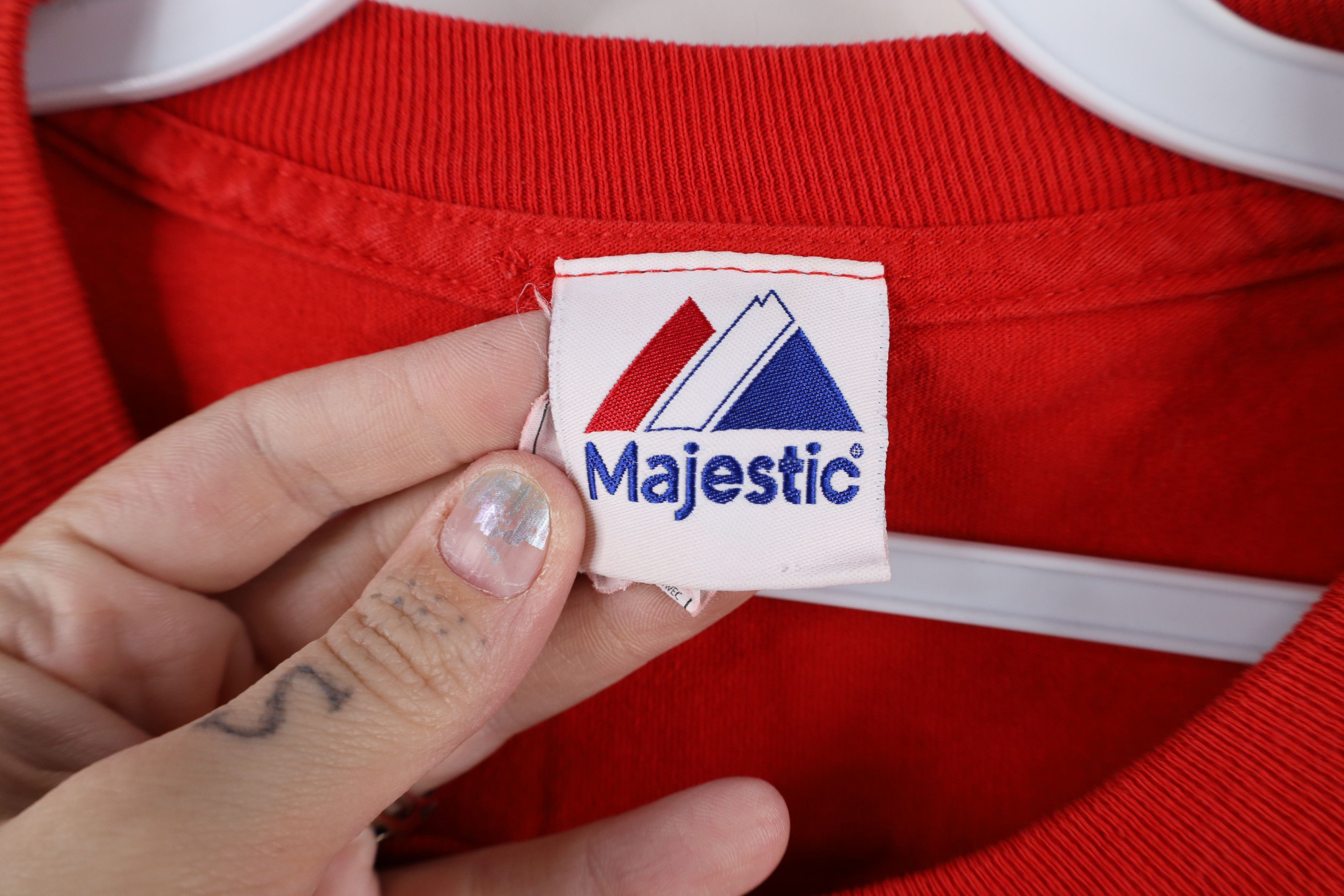 Majestic × Vintage Vintage Majestic Red Wings Hockey Long Sleeve T-Shirt Red Size US XL / EU 56 / 4 - 9 Thumbnail