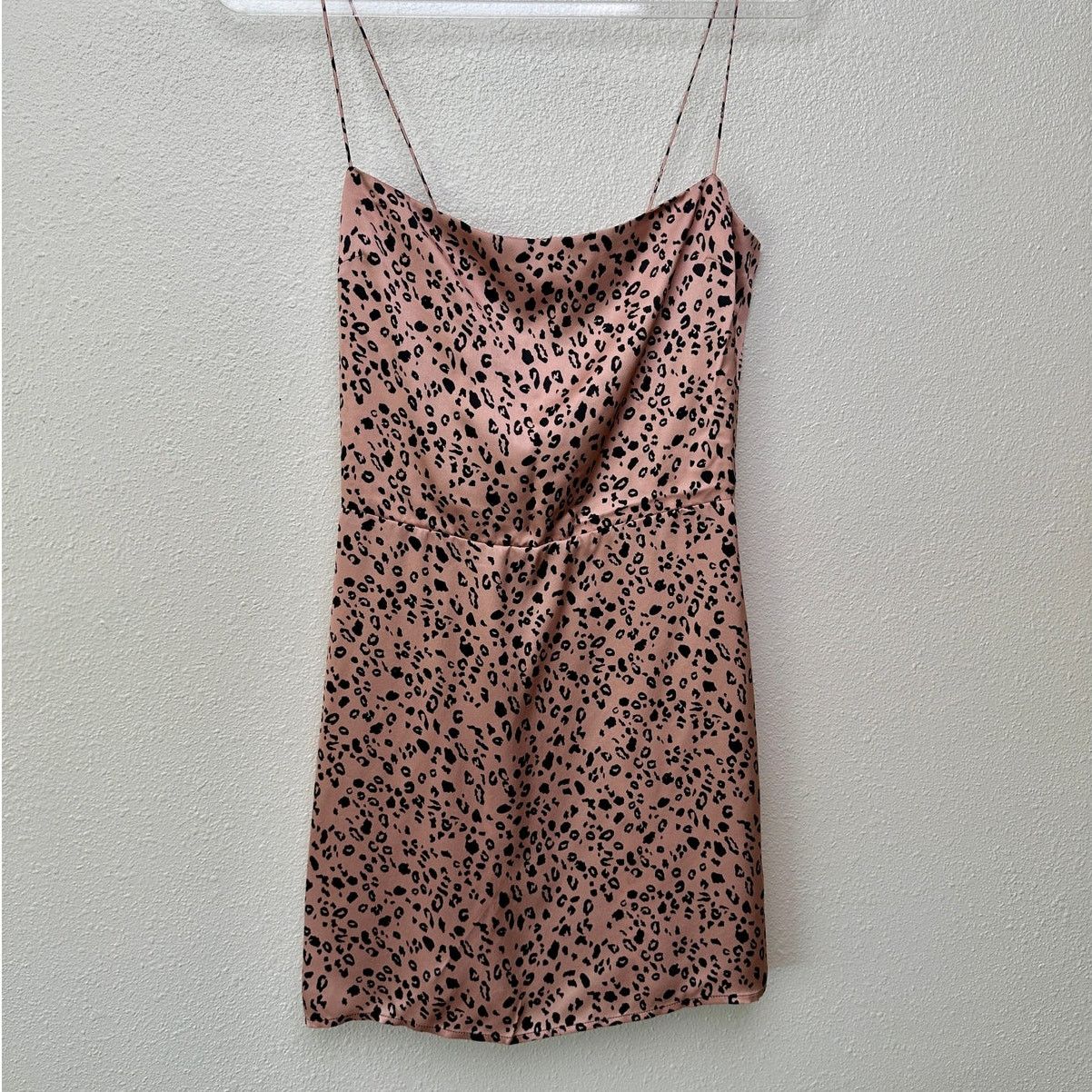 Reformation Reformation Silk Cheetah Mini Pink/Black 6 Spaghetti Strap Size M / US 6-8 / IT 42-44 - 2 Thumbnail