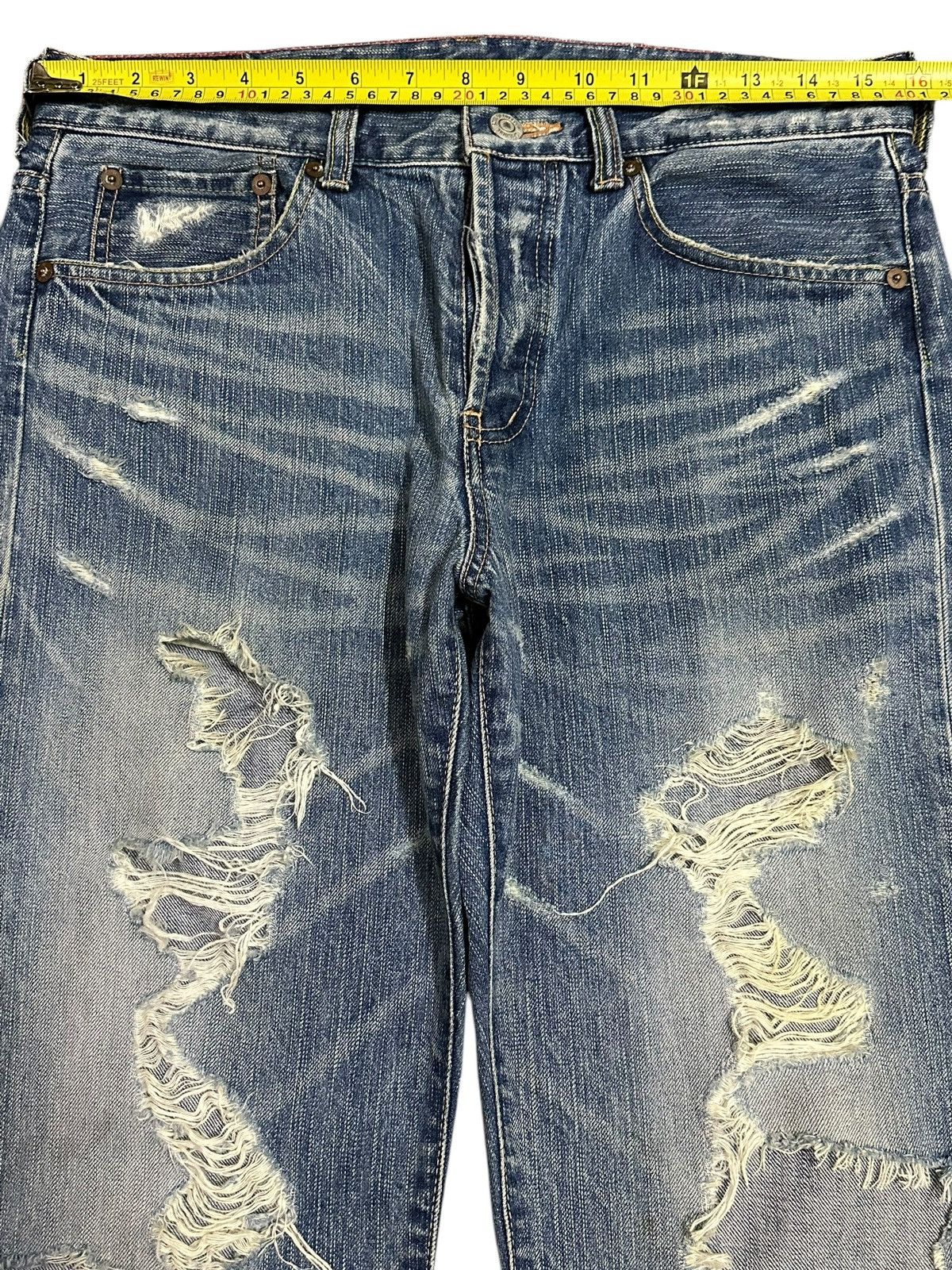 If Six Was Nine Vintage Japanese Brand Distressed Destroyer Faded Wash Jeans Size US 31 - 12 Thumbnail