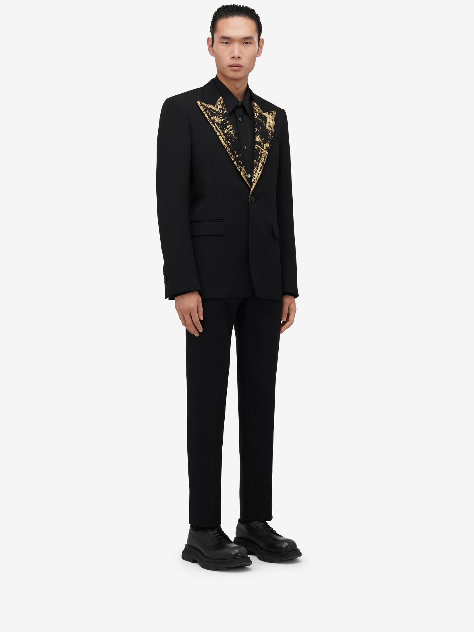 Alexander McQueen o1w1db10725 Embroidered Single-Breasted Jacket in Black Size US M / EU 48-50 / 2 - 3 Thumbnail