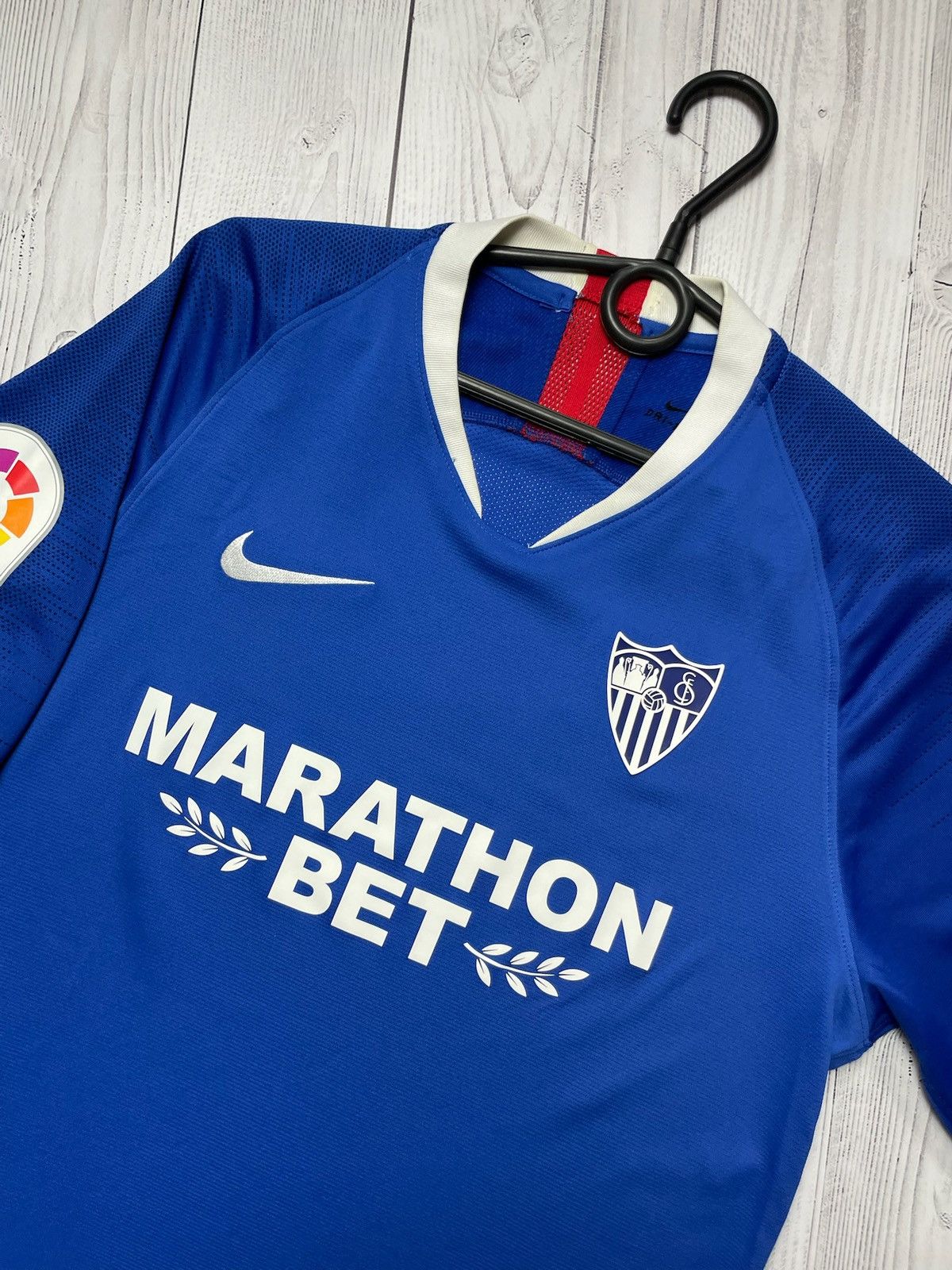 Nike × Vintage Sevilla Nike soccer jersey blue away size M Size US M / EU 48-50 / 2 - 2 Thumbnail