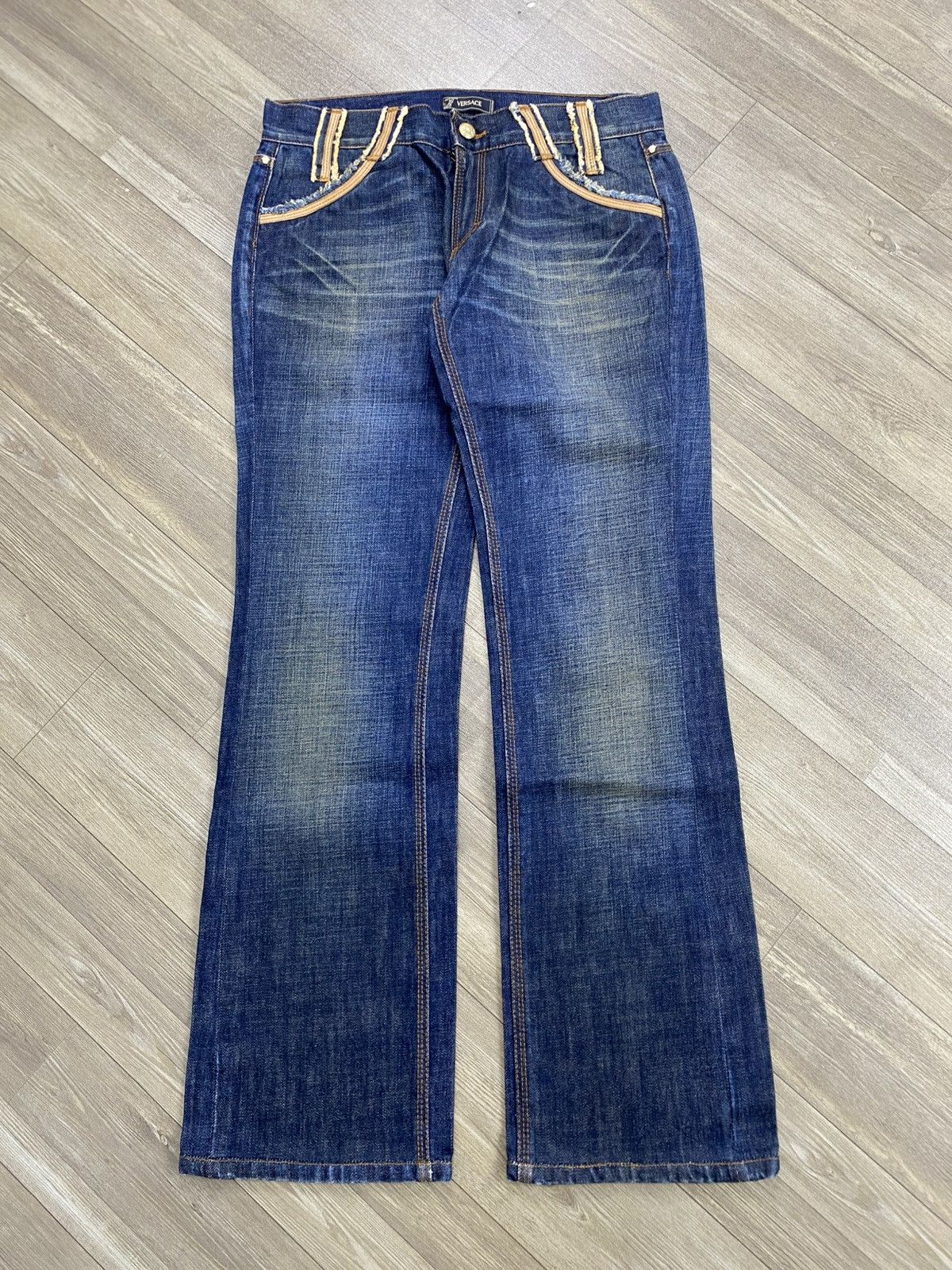 Versace Vintage Versace Washed Bootcut Flared Jeans Italian Designer Size US 31 - 1 Thumbnail
