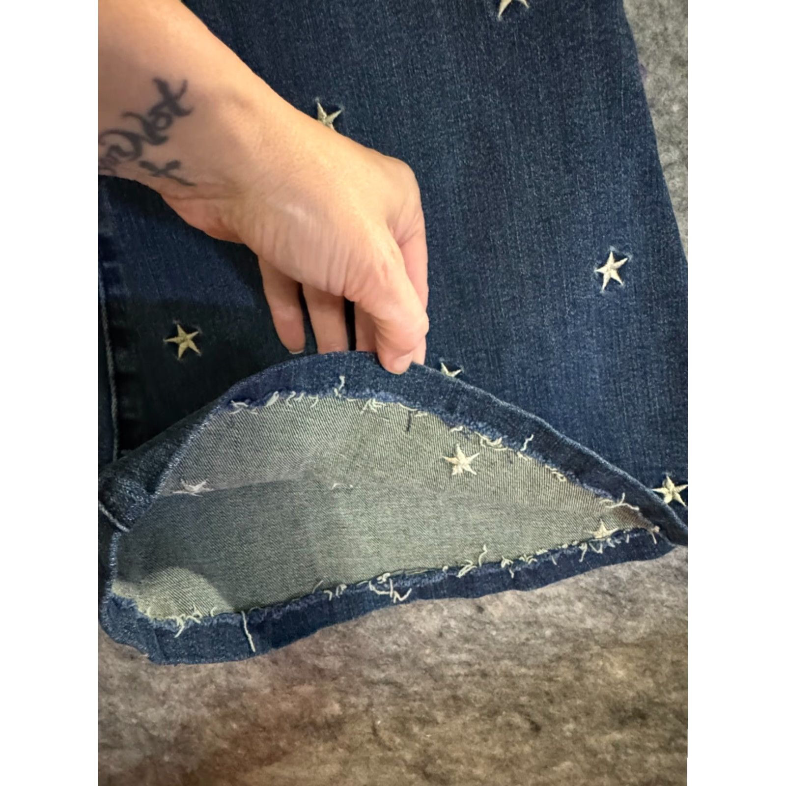 Vintage Judy Blue Women's Ultra High Rise Stars Jeans Flared 3/26 Denim Blue 5-Pocket Gunmetal Logo Belt Loops Regular Stretch Vintage: No Size 26" / US 2 / IT 38 - 2 Thumbnail