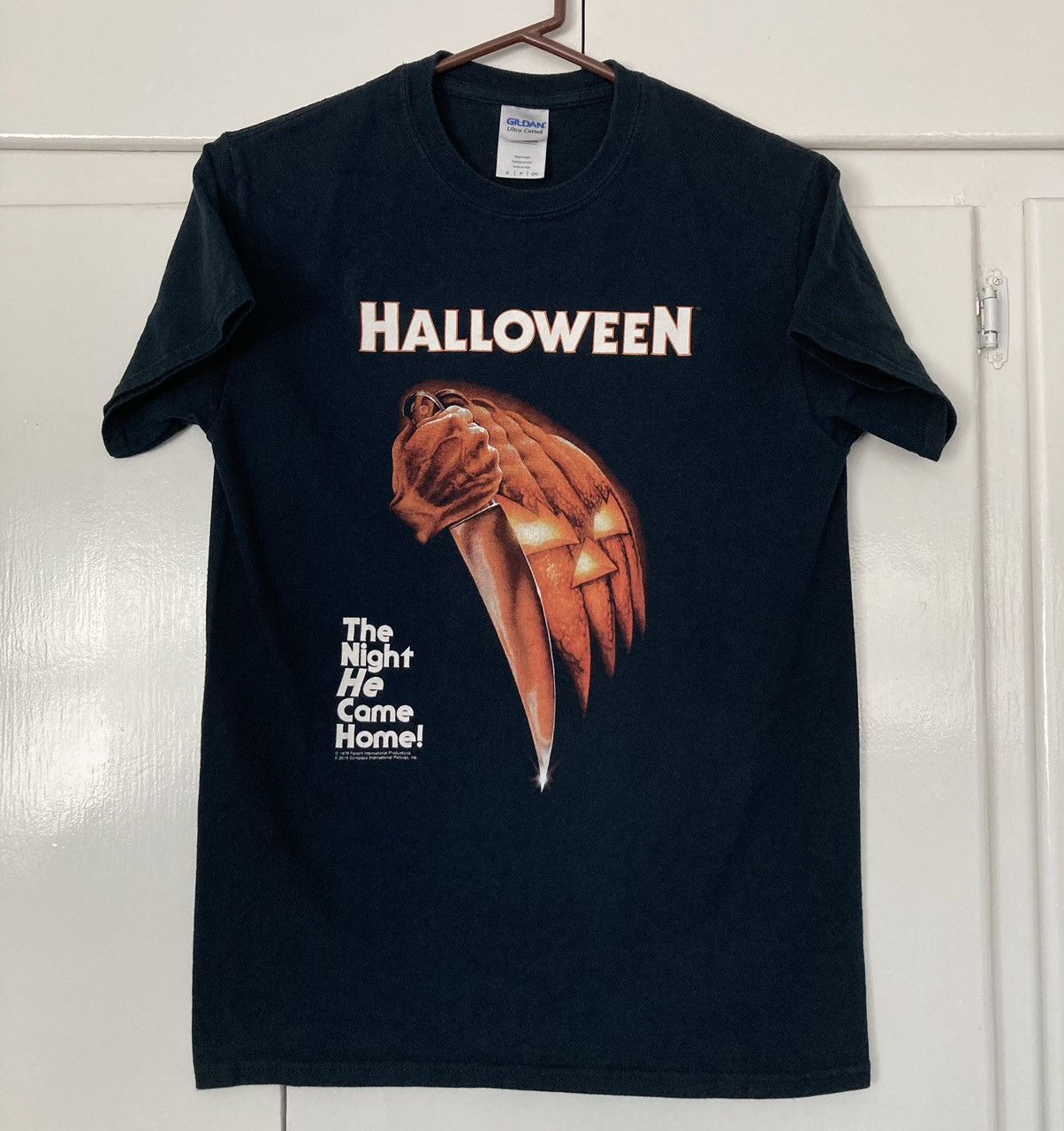 Gildan × Vintage HALLOWEEN MOVIE T SHIRT MICHAEL MYERS THE NIGHT HE CAME HOME Size US S / EU 44-46 / 1 - 1 Thumbnail