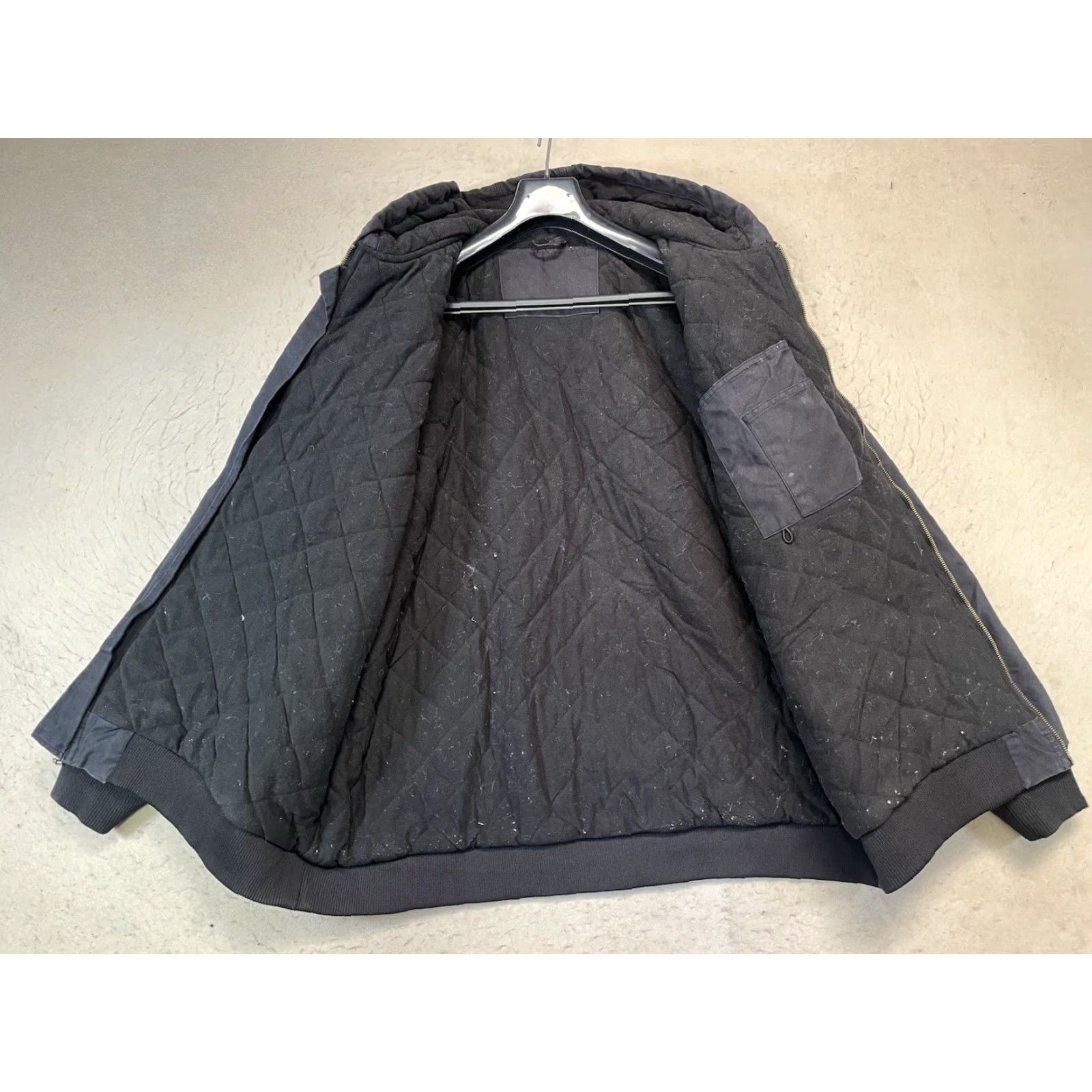 Vintage Brazos Jacket Bomber Hooded Canvas Full Zip Black 2XL Men Size US XXL / EU 58 / 5 - 6 Thumbnail