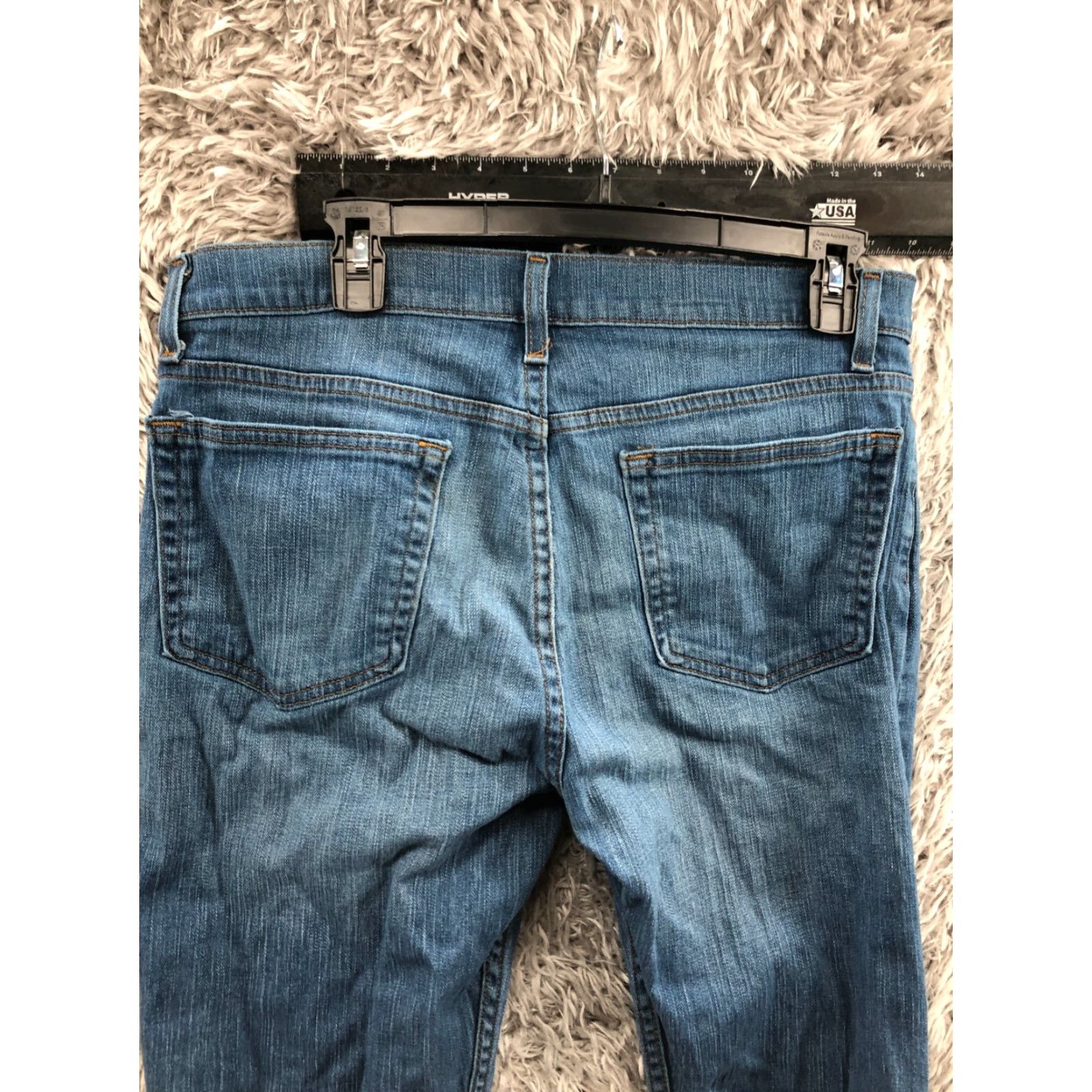 George George Straight Jeans Mens Regular 32x30 Blue Denim 5-Pocket Straight Mid Rise Belt Loops Size US 32 / EU 48 - 6 Thumbnail