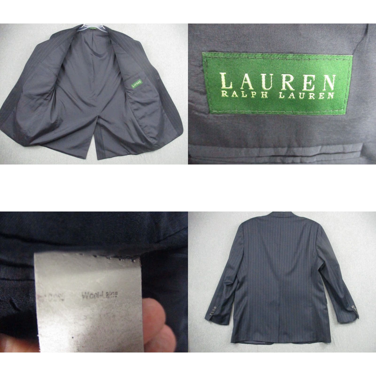 Ralph Lauren LAUREN RALPH LAUREN Wool Blazer Gray Striped 42 R Sport Jacket Size 42R - 8 Thumbnail