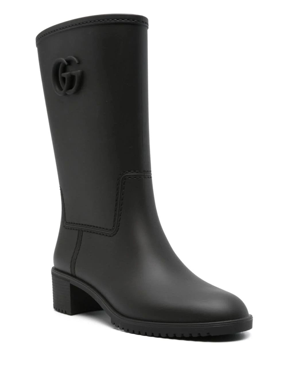 Gucci o1s1wg110225 Women's Double G Rain Boots in Black Size US 7 / IT 37 - 7 Thumbnail
