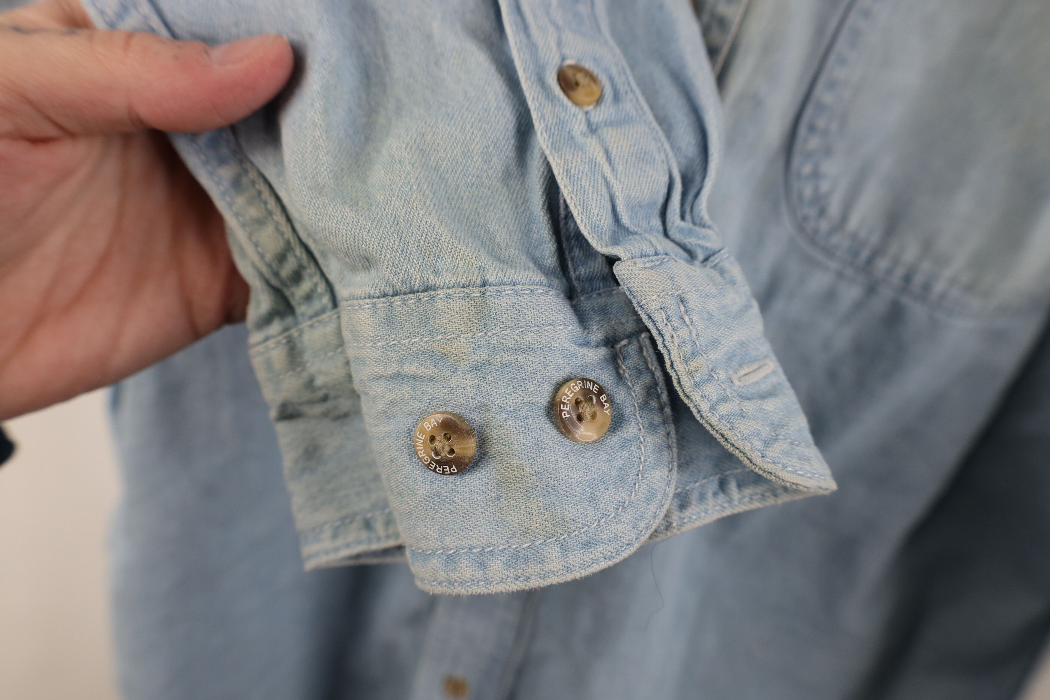 Vintage Vintage 90s Railroad Open Collared Denim Jean Button Shirt Size US XL / EU 56 / 4 - 10 Thumbnail