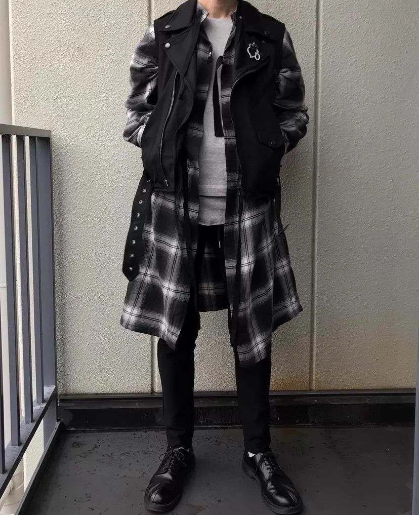 Takahiromiyashita The Soloist. soloist x Rafu Checkered Surgical Coat OS (2 Ways)One Size Size US S / EU 44-46 / 1 - 3 Thumbnail
