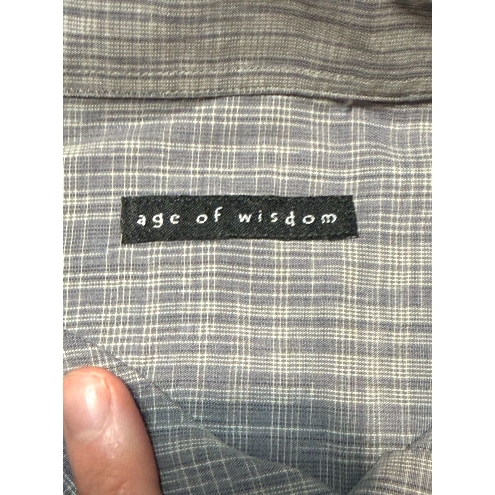 Vintage Age of Wisdom Shirt Mens Size M Grey White Short Sleeve Button Up Size US M / EU 48-50 / 2 - 6 Thumbnail