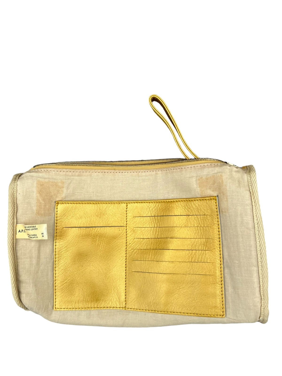 A.P.C. Vintage A.P.C. Patina Leather Yellow Gold Clutch Bag Size ONE SIZE - 18 Thumbnail