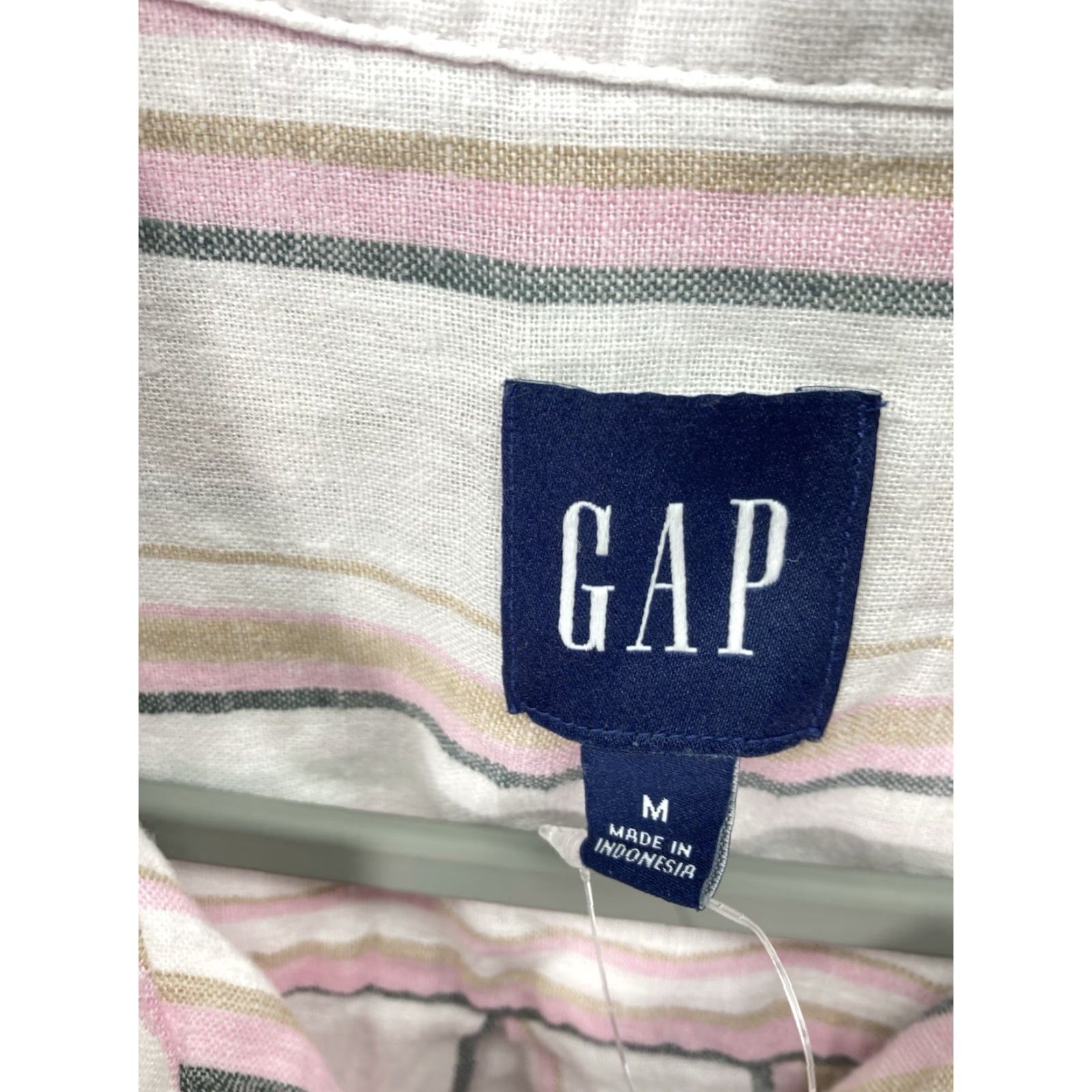 Gap **Women's Gap Linen Pink Stripe Button-Up Long Sleeve Shirt** User: Women's Gap Linen Pink Stripe Button-Up Long Sleeve Shirt Size M / US 6-8 / IT 42-44 - 6 Thumbnail