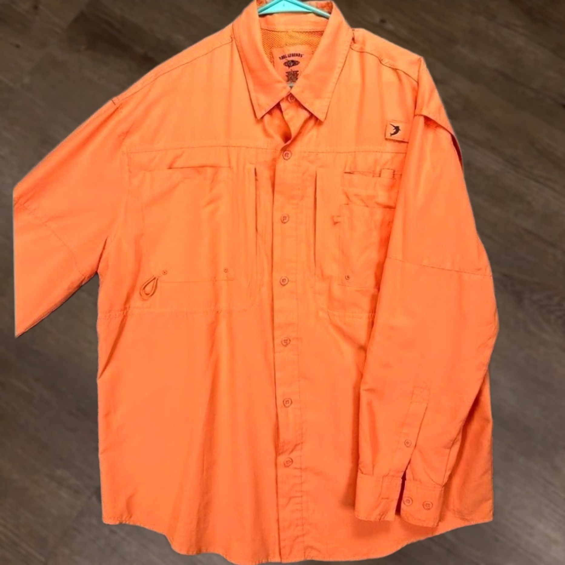 Vintage Reel Legends Shirt Mens Large Orange Button Up Fishing Vented Pocket Logo EUC Size US L / EU 52-54 / 3 - 1 Thumbnail