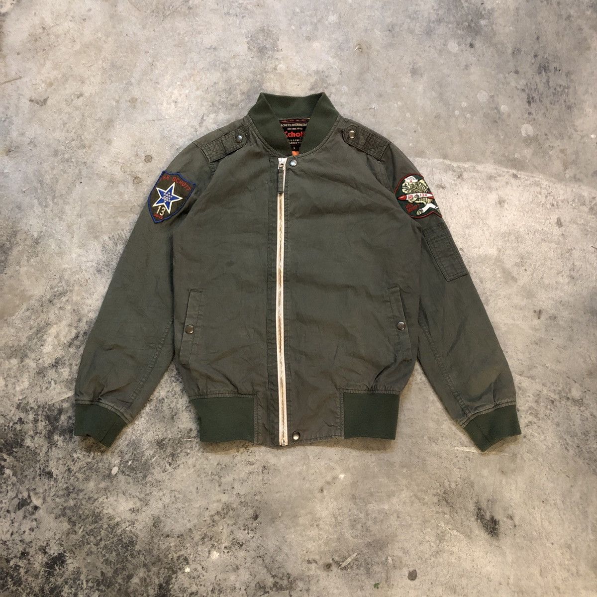 Schott × Vintage Vintage Schott Military Bomber Jacket Size US S / EU 44-46 / 1 - 1 Thumbnail