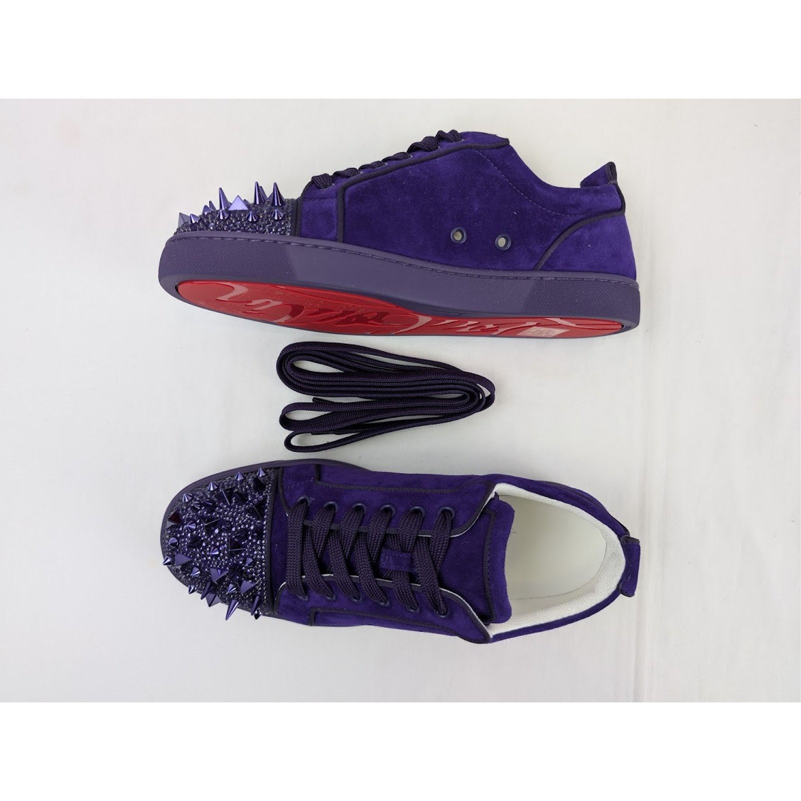 Christian Louboutin o1rshd1 Junior Pik Strass Sneakers in Blue Size US 10 / EU 43 - 13 Thumbnail