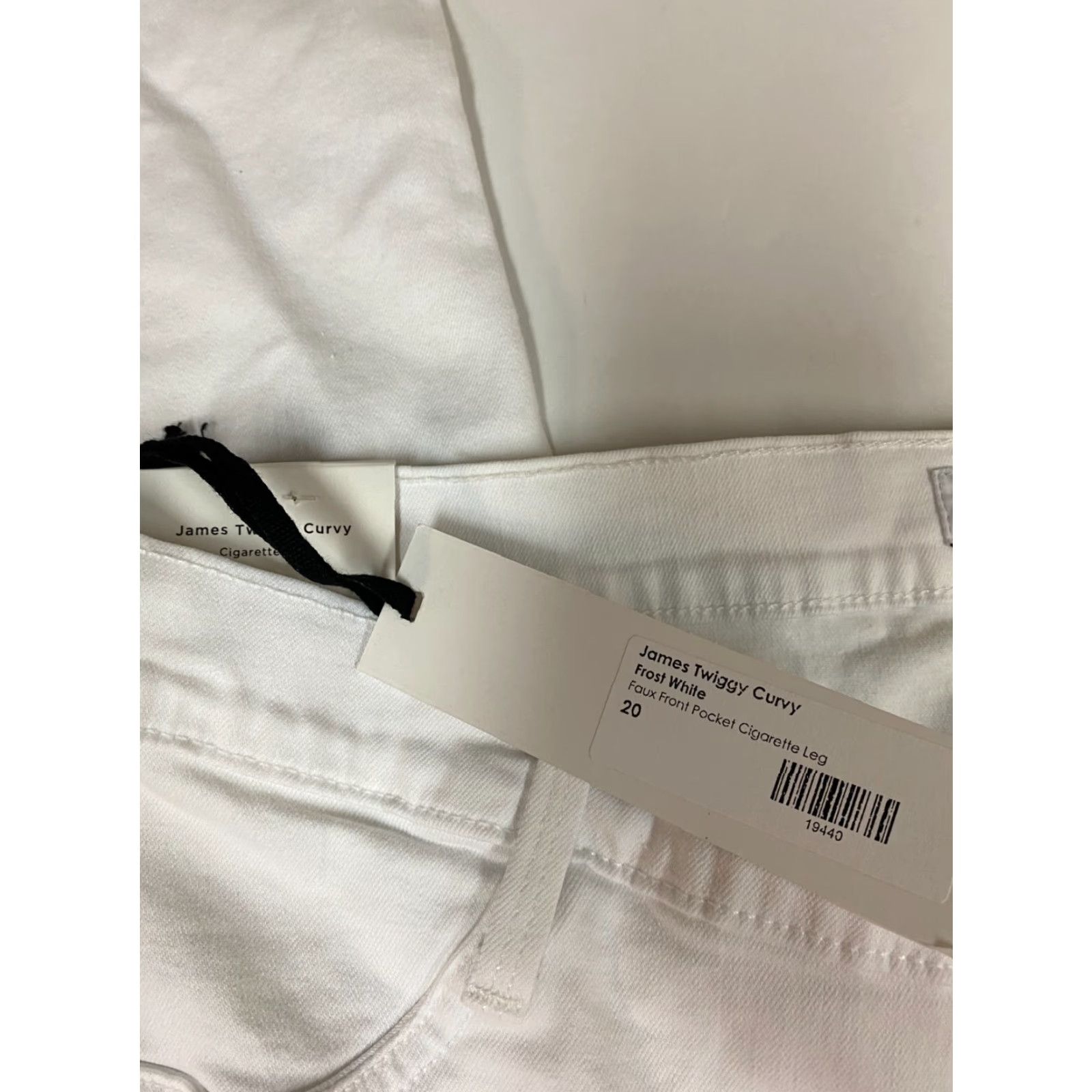 Vintage James Jeans Womens Jeans 20 White Twiggy Cigarette Leg Regular Inseam 31in Mid Rise Denim Cotton Blend Embroidered Pockets Solid Flower Size 42" / US 20 - 4 Thumbnail