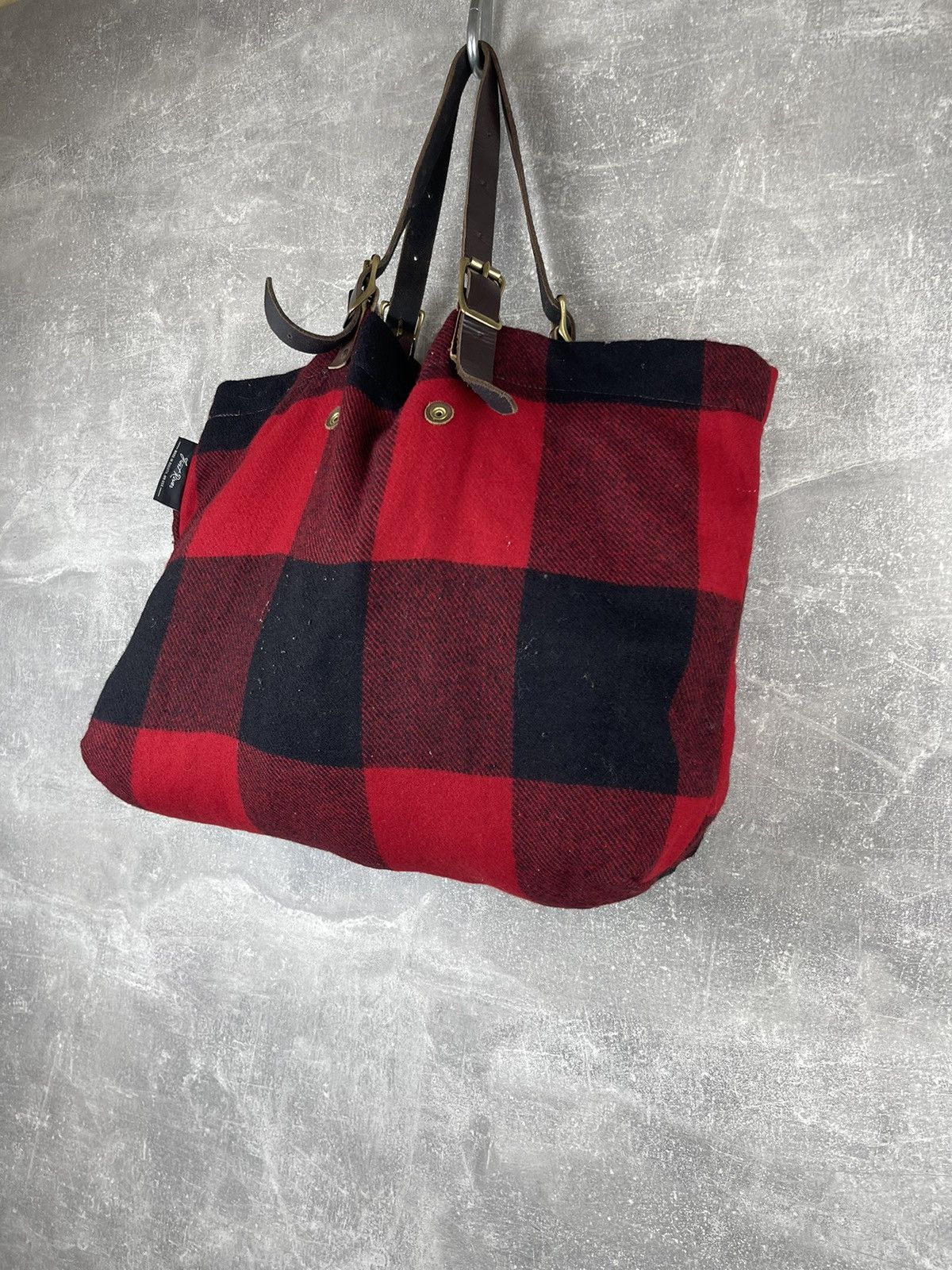 Vintage × Woolrich Woolen Mills Woolrich x Abercrombie & Fitch Buffalo Plaid Wool Tote Bag Size ONE SIZE - 6 Thumbnail