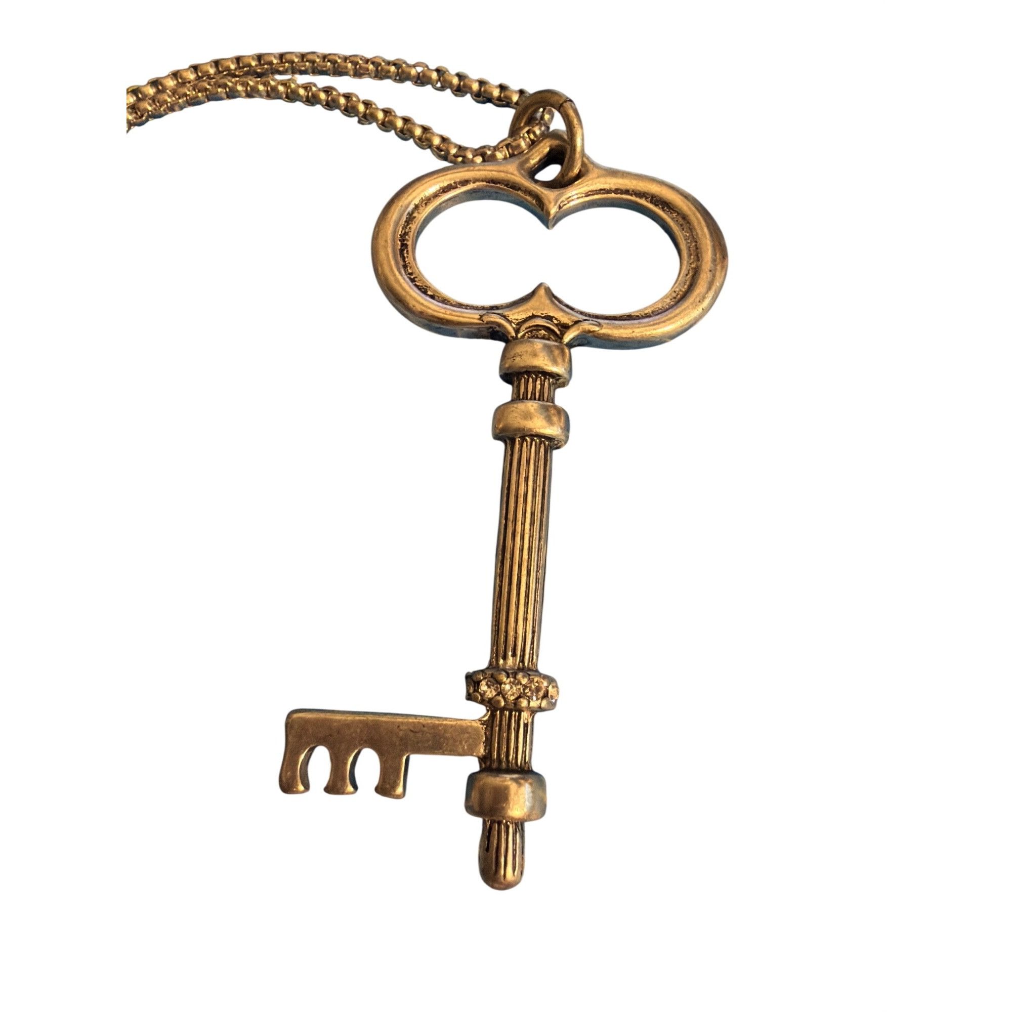 Chicos Chicos Silver Tone Chain Necklace Skeleton Key Pendant Adj 3 Size ONE SIZE - 2 Thumbnail