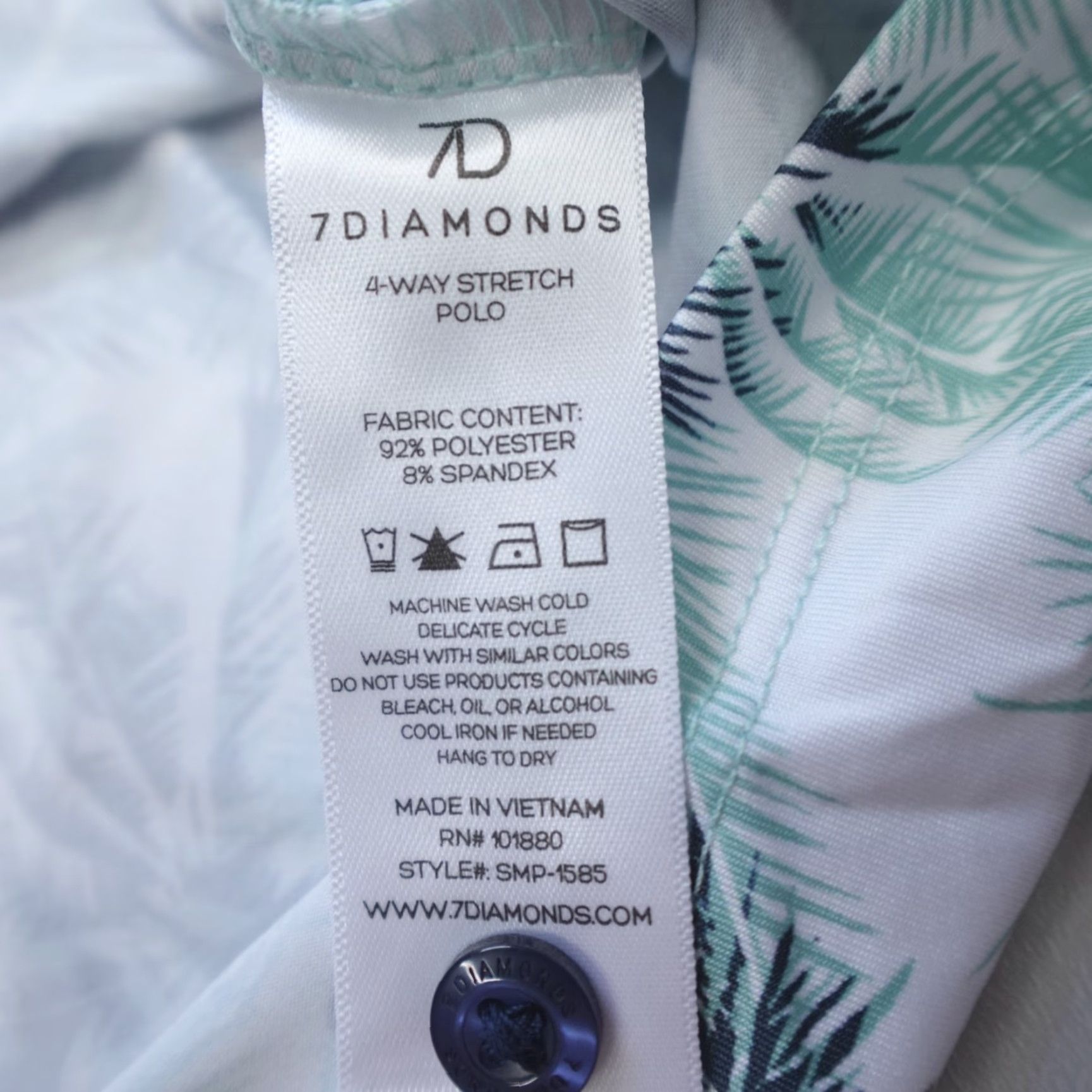 Vintage 7 Diamonds Nido Polo Shirt Golf Wicking Anti-Microbial Palm Print Men's Size XL Shirt Size US XL / EU 56 / 4 - 5 Thumbnail