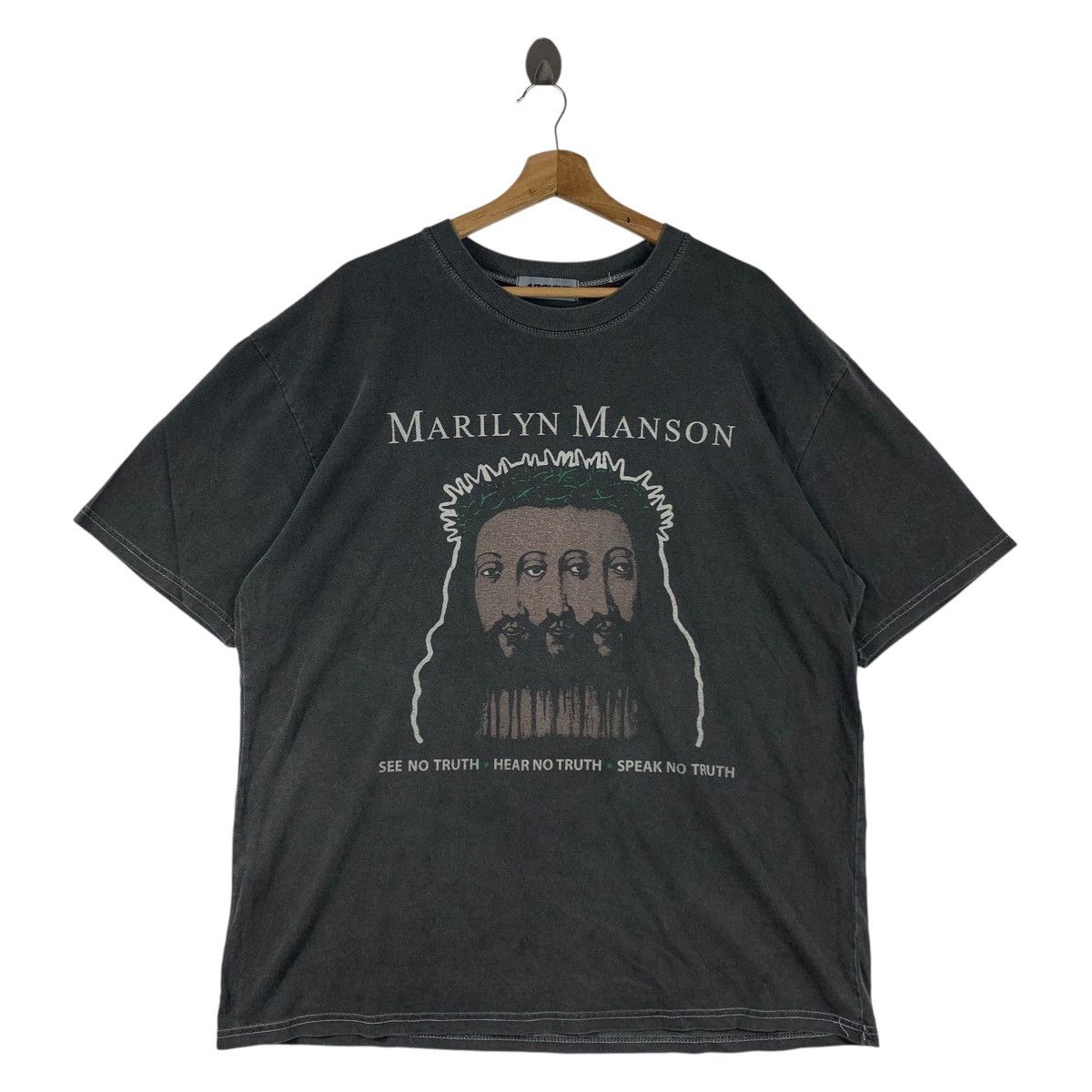 Marilyn Manson MARILYN MANSON Overprint merch promo tee Size US XL / EU 56 / 4 - 1 Thumbnail