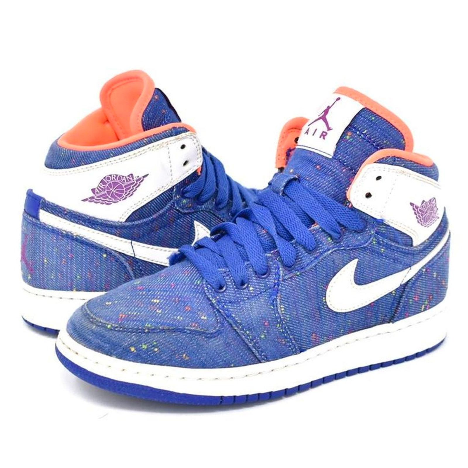 Jordan Brand 2016 Jordan 1 Mid “Speckled Denim” Size US 5 / IT 35 - 1 Thumbnail