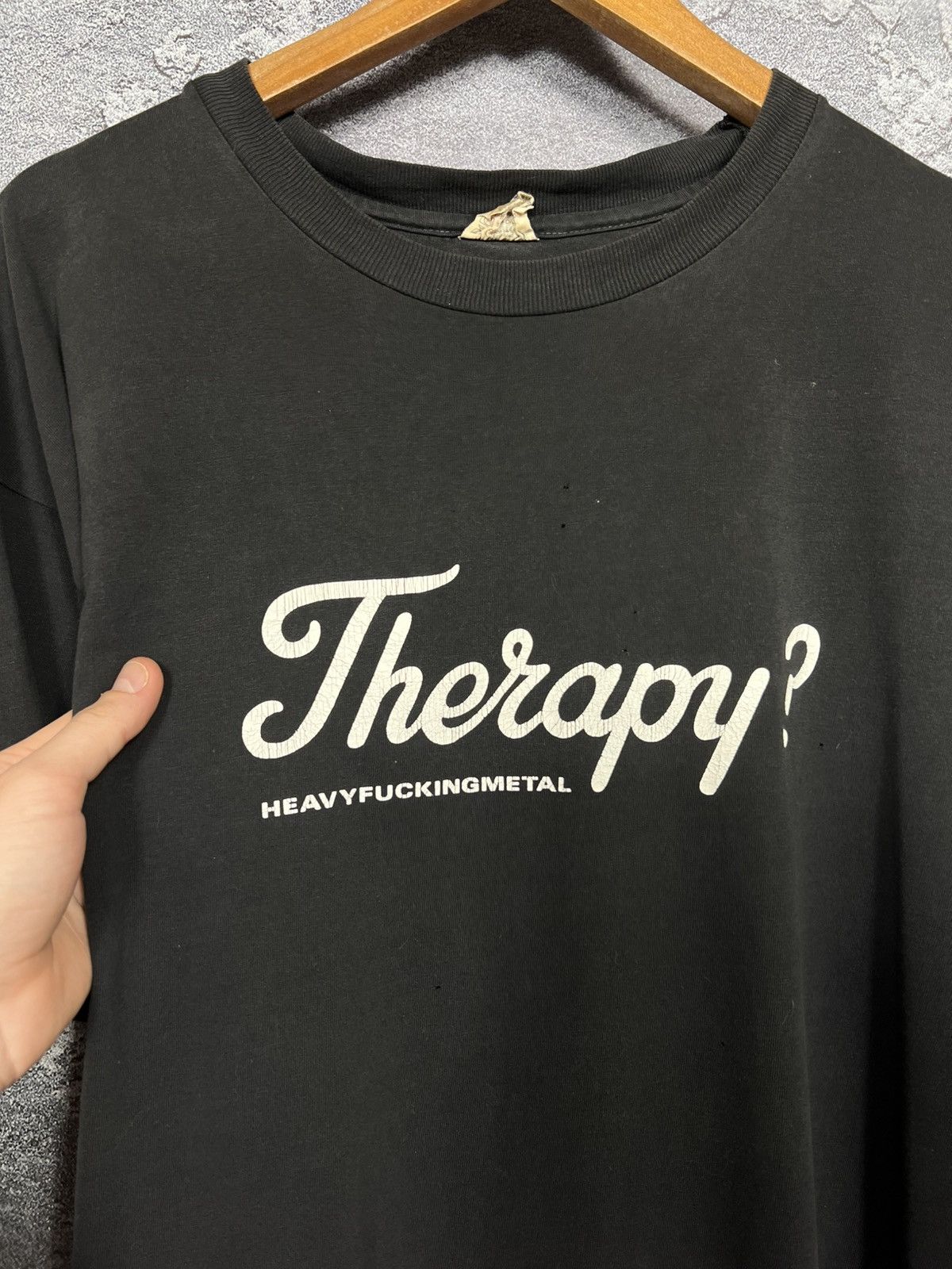 Band Tees 90's Therapy ? Irony Heavy Fucking Metal Tee Faded Size US XL / EU 56 / 4 - 6 Thumbnail