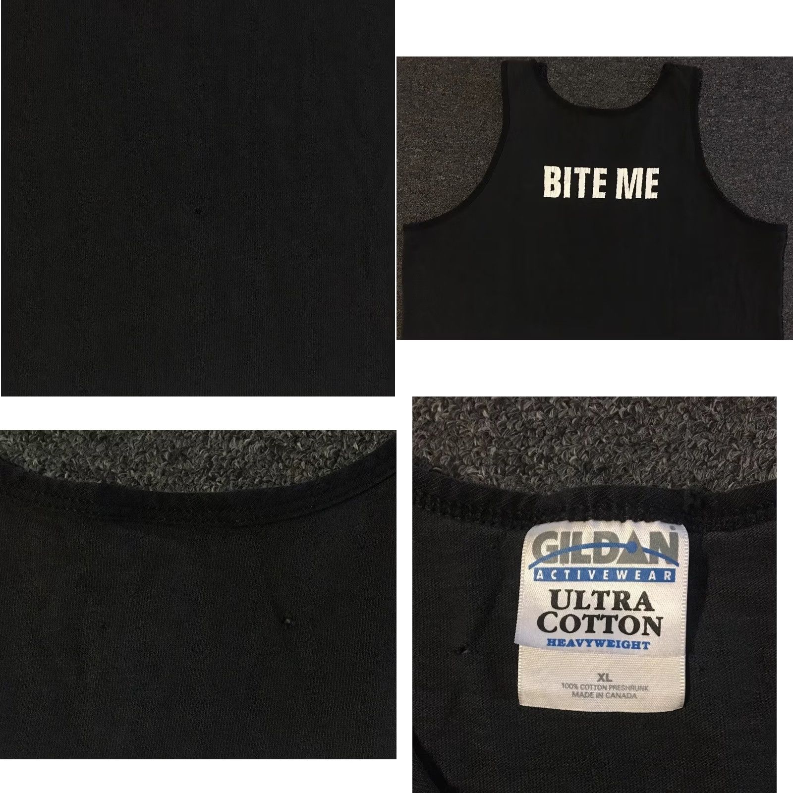 Vintage VINTAGE Grunge T-Shirt XL Black Graphic Tee Beer Crude Distressed Bite Me 80s 90s Size US XL / EU 56 / 4 - 9 Thumbnail