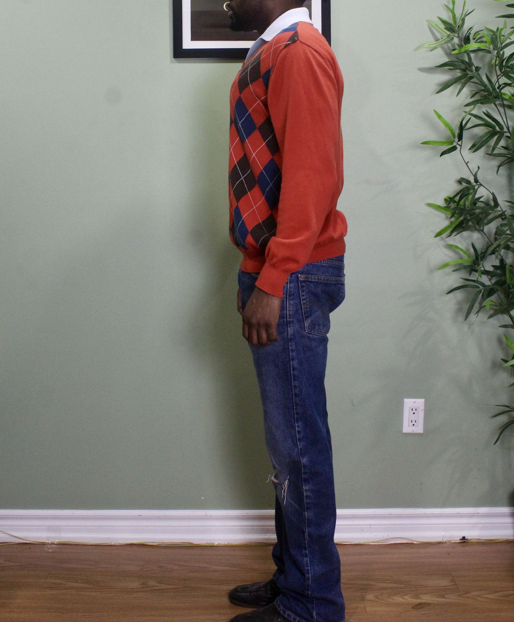 Vintage Vintage Argyle V neck Sweater Size US L / EU 52-54 / 3 - 3 Thumbnail