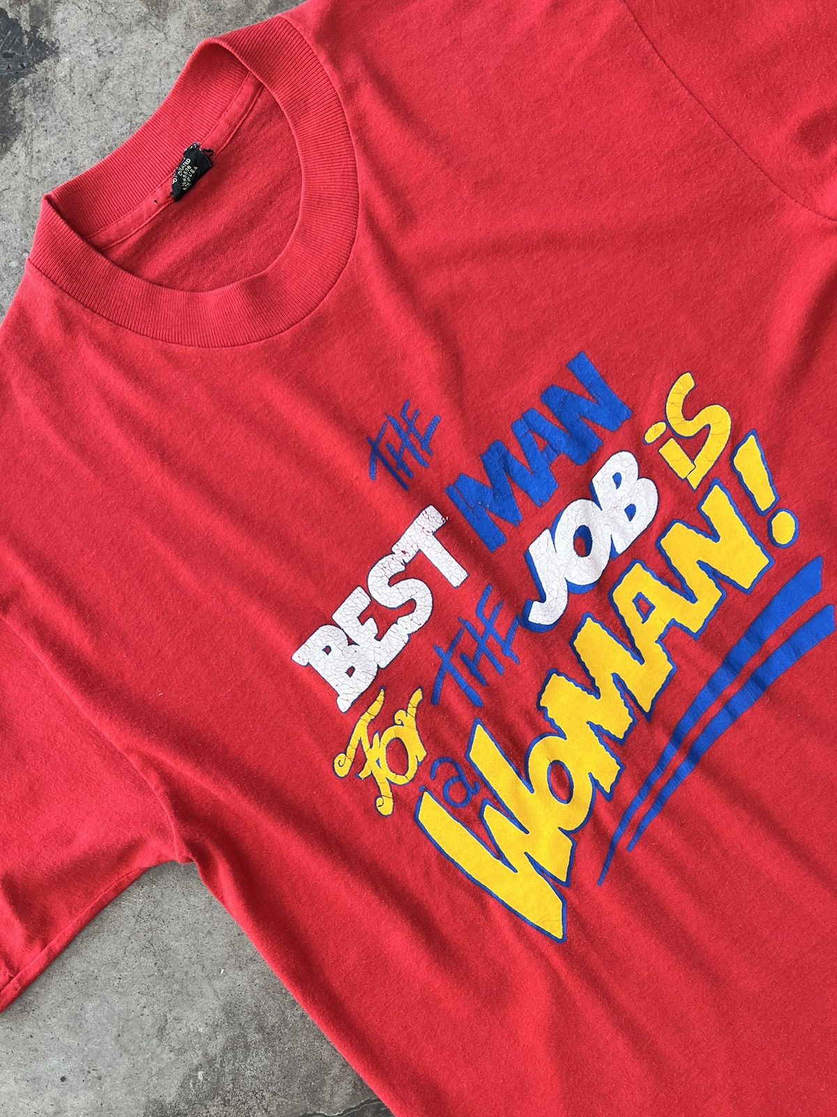 Vintage Vintage Best Man for the Job Is A Woman Single Stitch Small Size US L / EU 52-54 / 3 - 1 Thumbnail