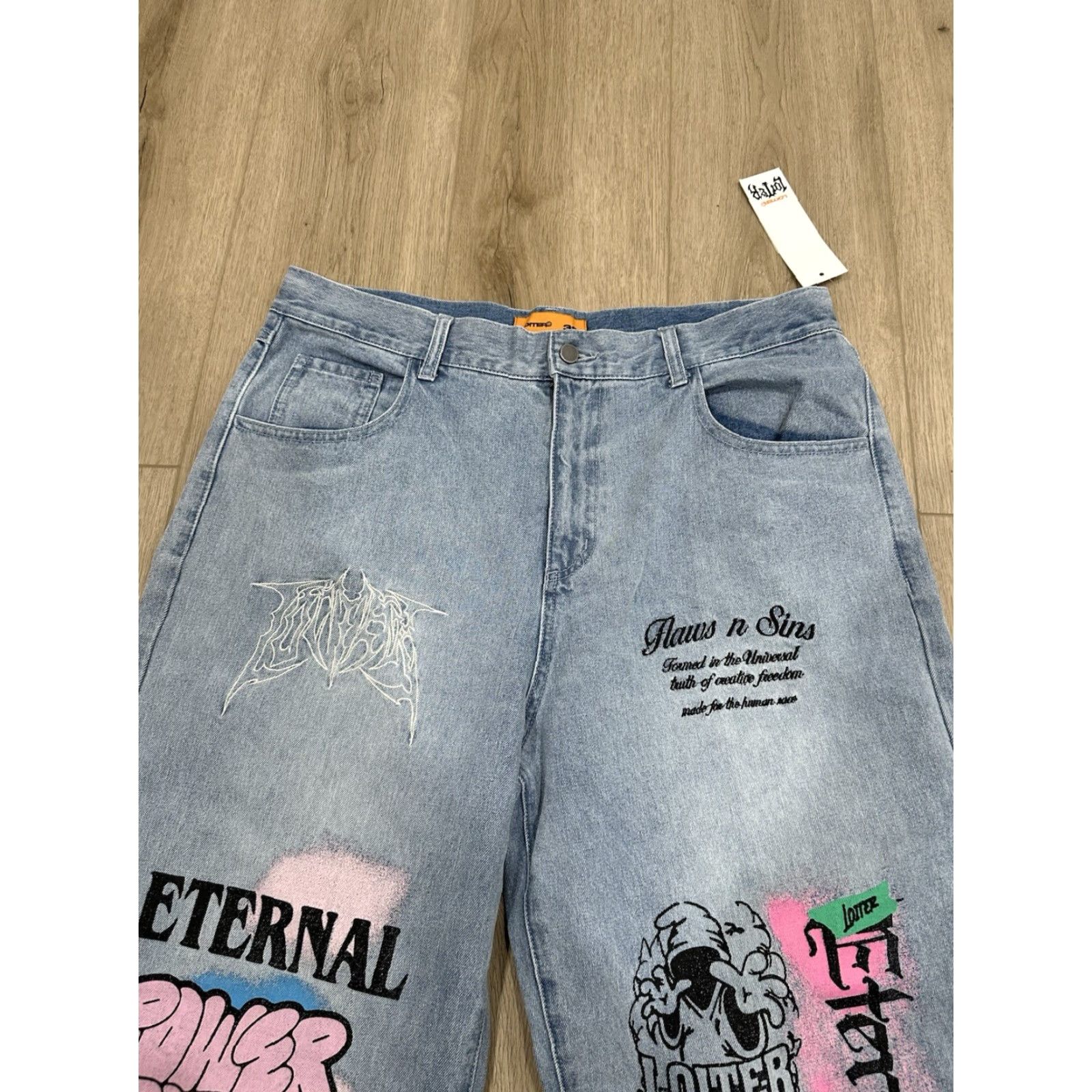 Vintage VINTAGE Loiter Jeans Denim Eternal Men's 36x30 Baggy Loose Wide Leg VTG Y2K Jeans Size US 36 / EU 52 - 4 Thumbnail