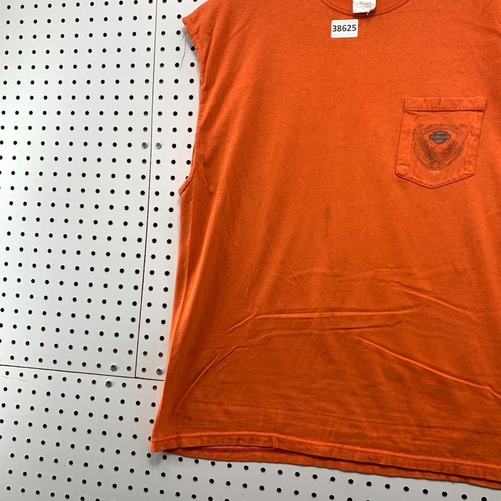 Harley Davidson VINTAGE Harley-Davidson Orange Pocket Shirt Mens XL Sleeveless Memphis 22x29 Orange Pocket Harley-Davidson Mens XL Orange Sleeveless Memphis 22x29 Size US XL / EU 56 / 4 - 4 Thumbnail