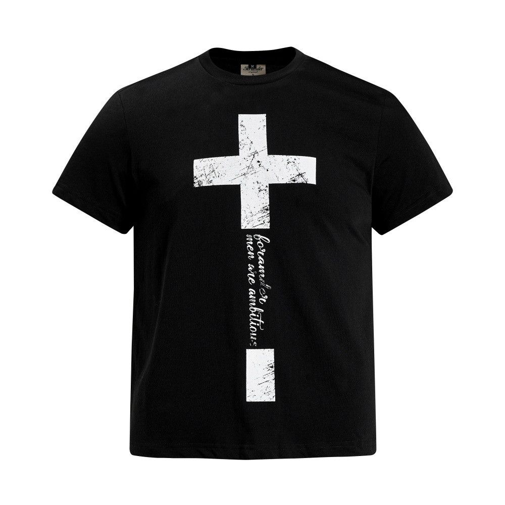 Japanese Brand Men's Loose-Fit T-Shirt with Creative Cross Print Size US M / EU 48-50 / 2 - 1 Thumbnail