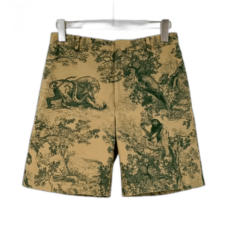 Dior Christian Dior Brown Jungle Print Casual Shorts Size 34" / US 12 / IT 48 - 1 Thumbnail