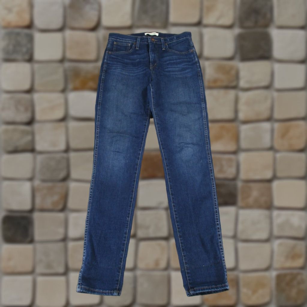 Madewell Madewell Jeans Womens 28 High Rise Skinny Dark Wash Denim Blue Zip Wide Rise High Size 28" / US 6 / IT 42 - 1 Thumbnail