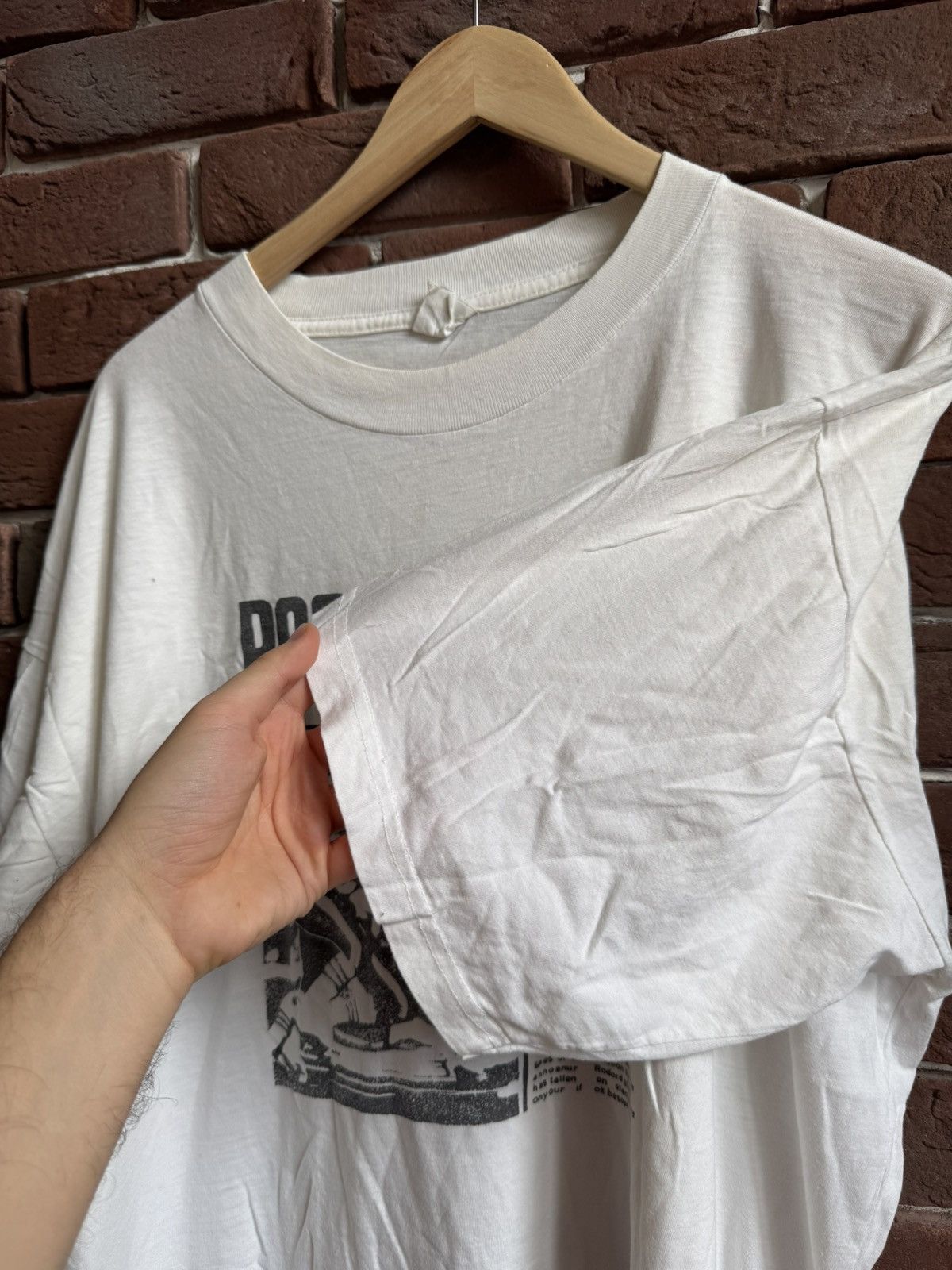 Vintage 90s Chicago Bears T Shirt NFL XL white newspaper